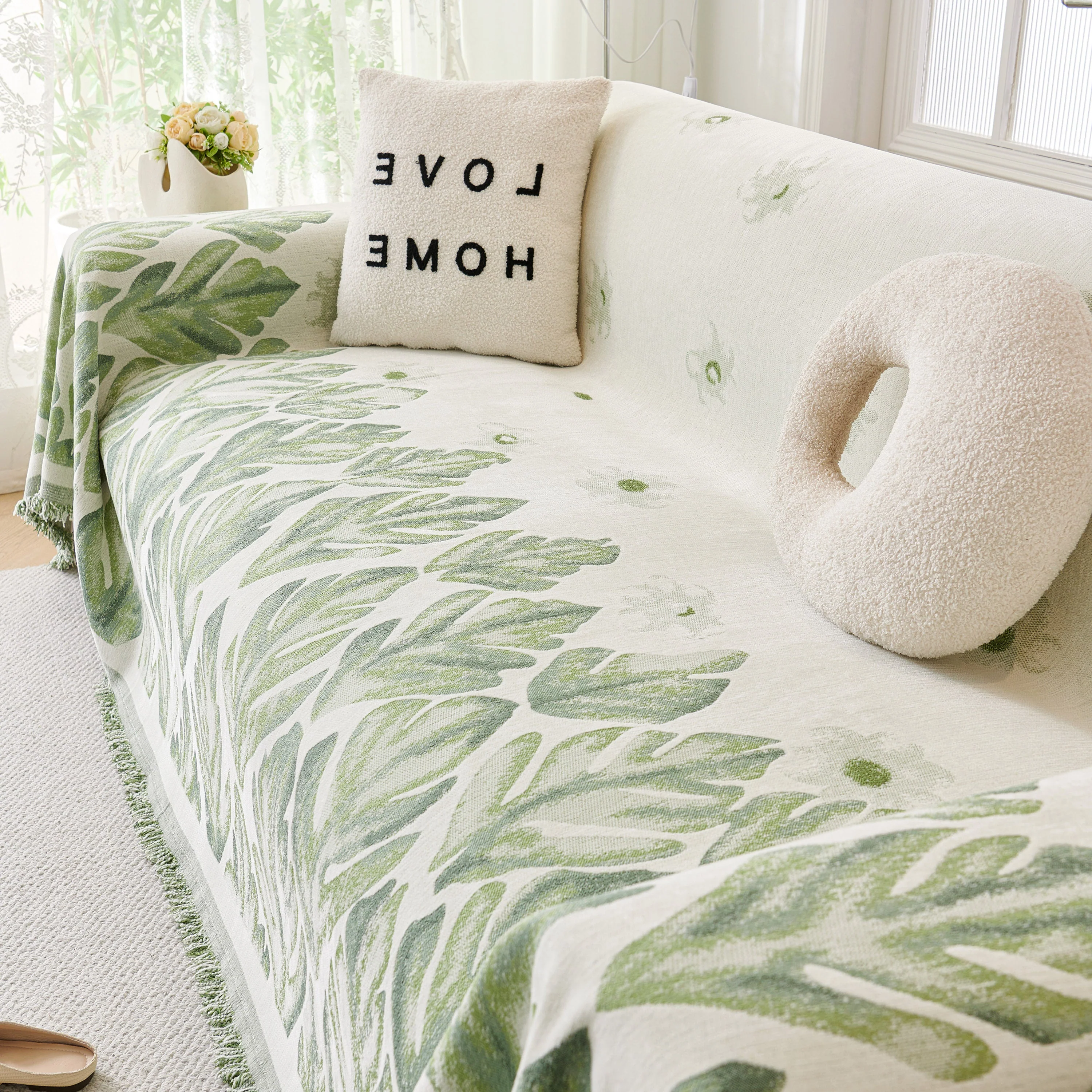 Soft Woven Leaf Couch Blanket, Pet-friendly Sectional Sofa Slipcover For Cats Dogs - Image 52