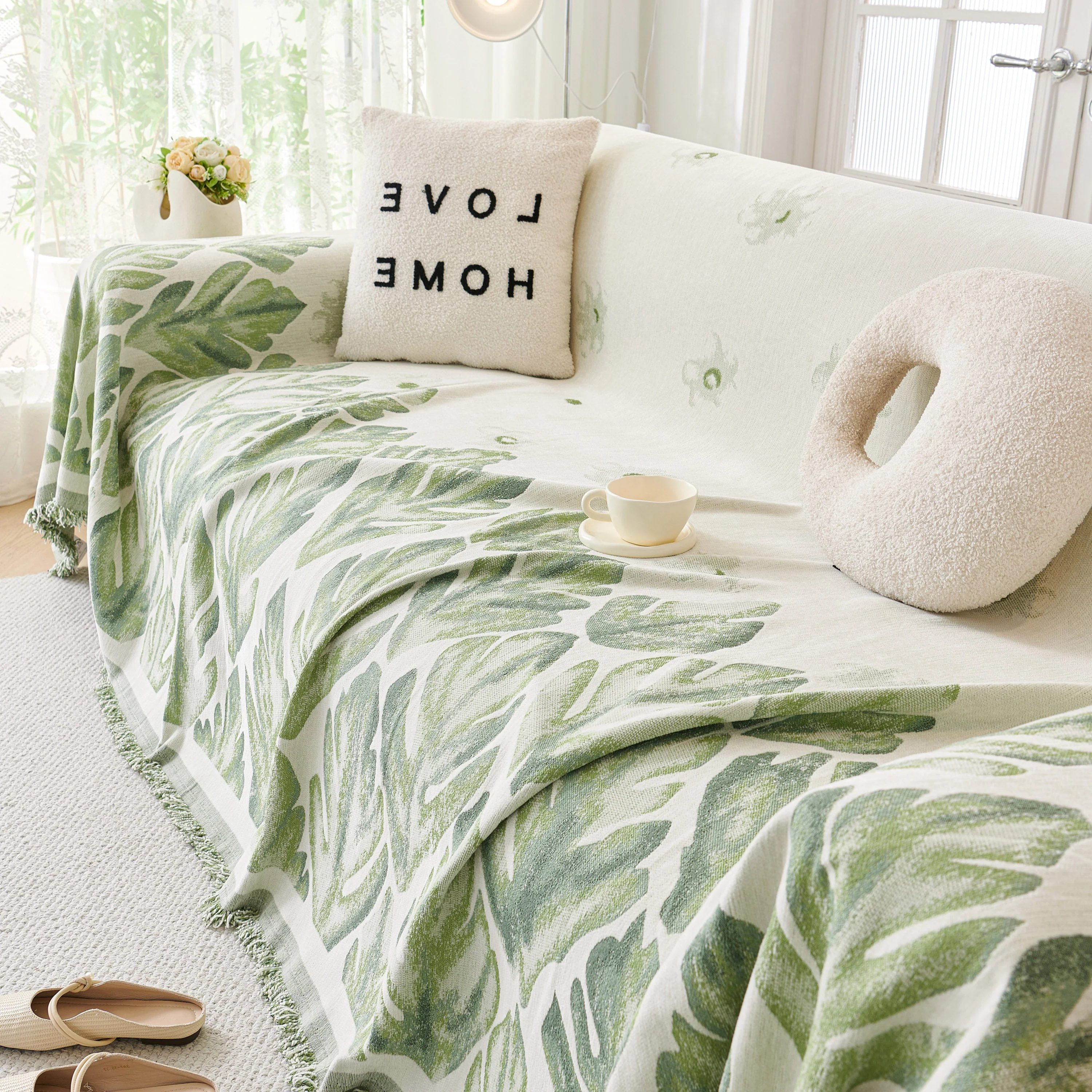 Soft Woven Leaf Couch Blanket, Pet-friendly Sectional Sofa Slipcover For Cats Dogs - Image 58