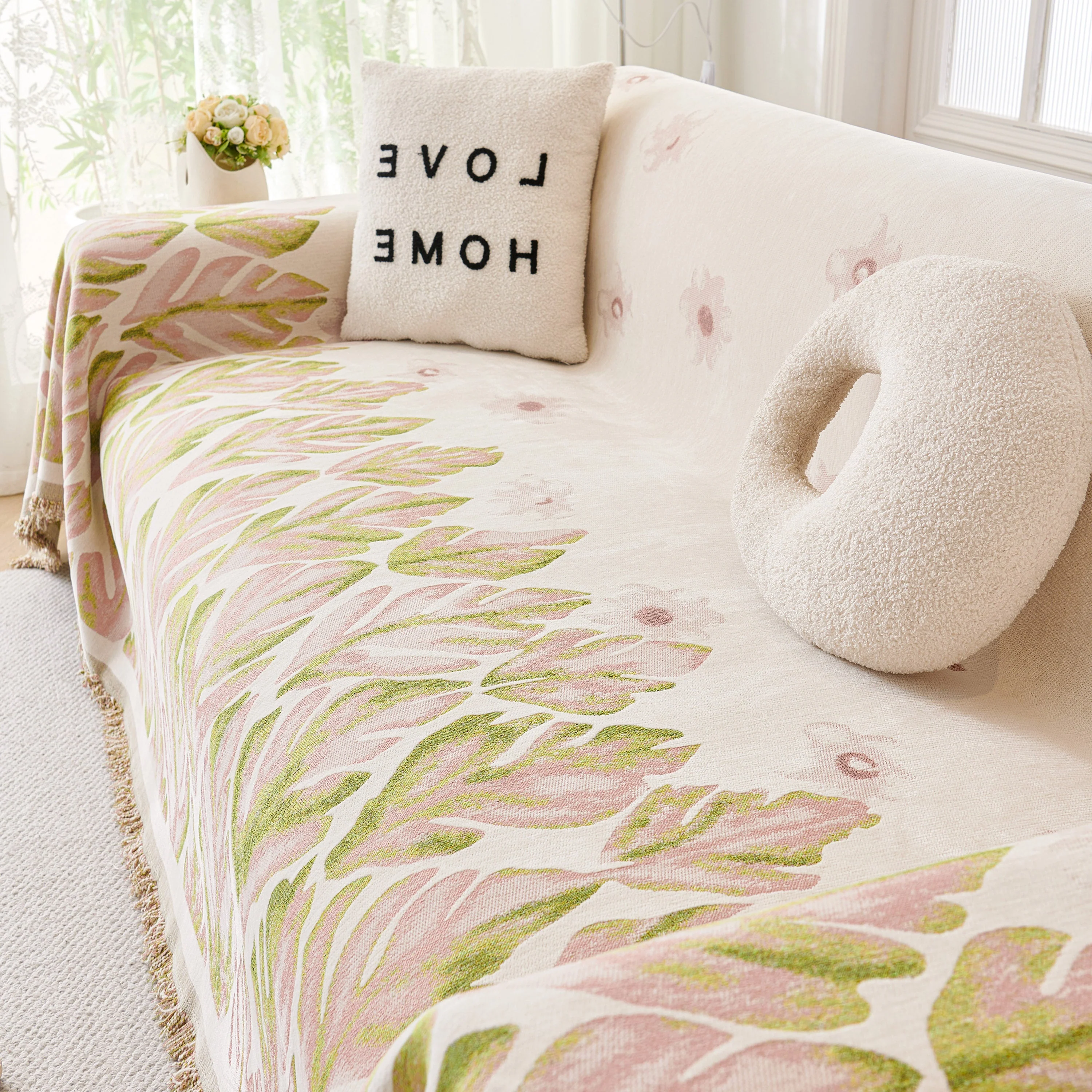 Soft Woven Leaf Couch Blanket, Pet-friendly Sectional Sofa Slipcover For Cats Dogs - Image 6