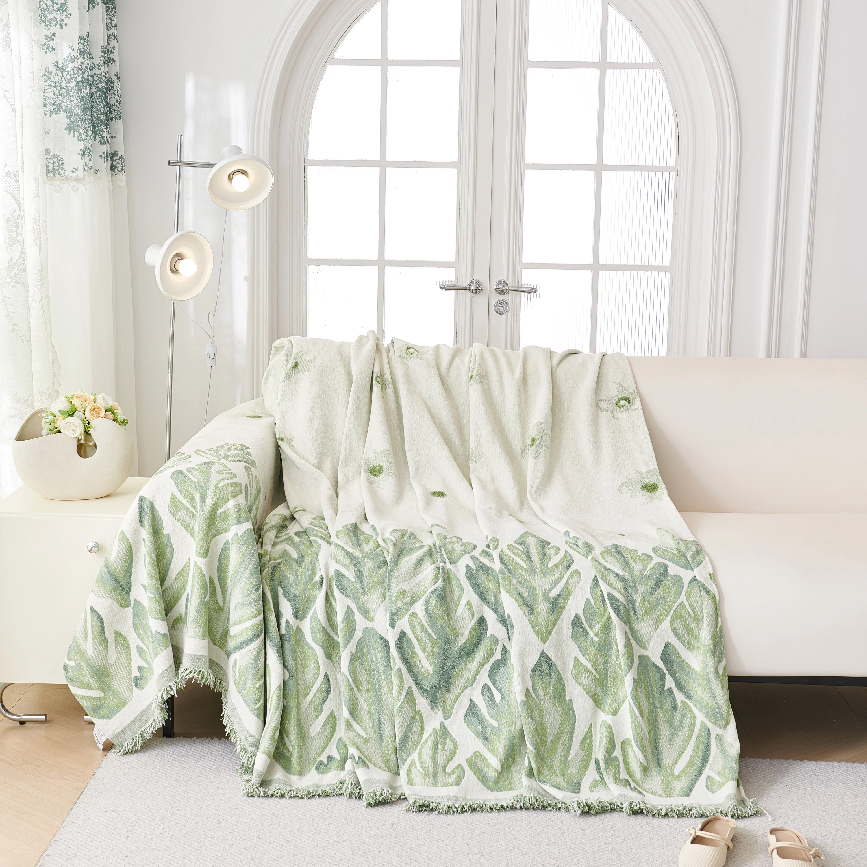 Soft Woven Leaf Couch Blanket, Pet-friendly Sectional Sofa Slipcover For Cats Dogs - Image 61