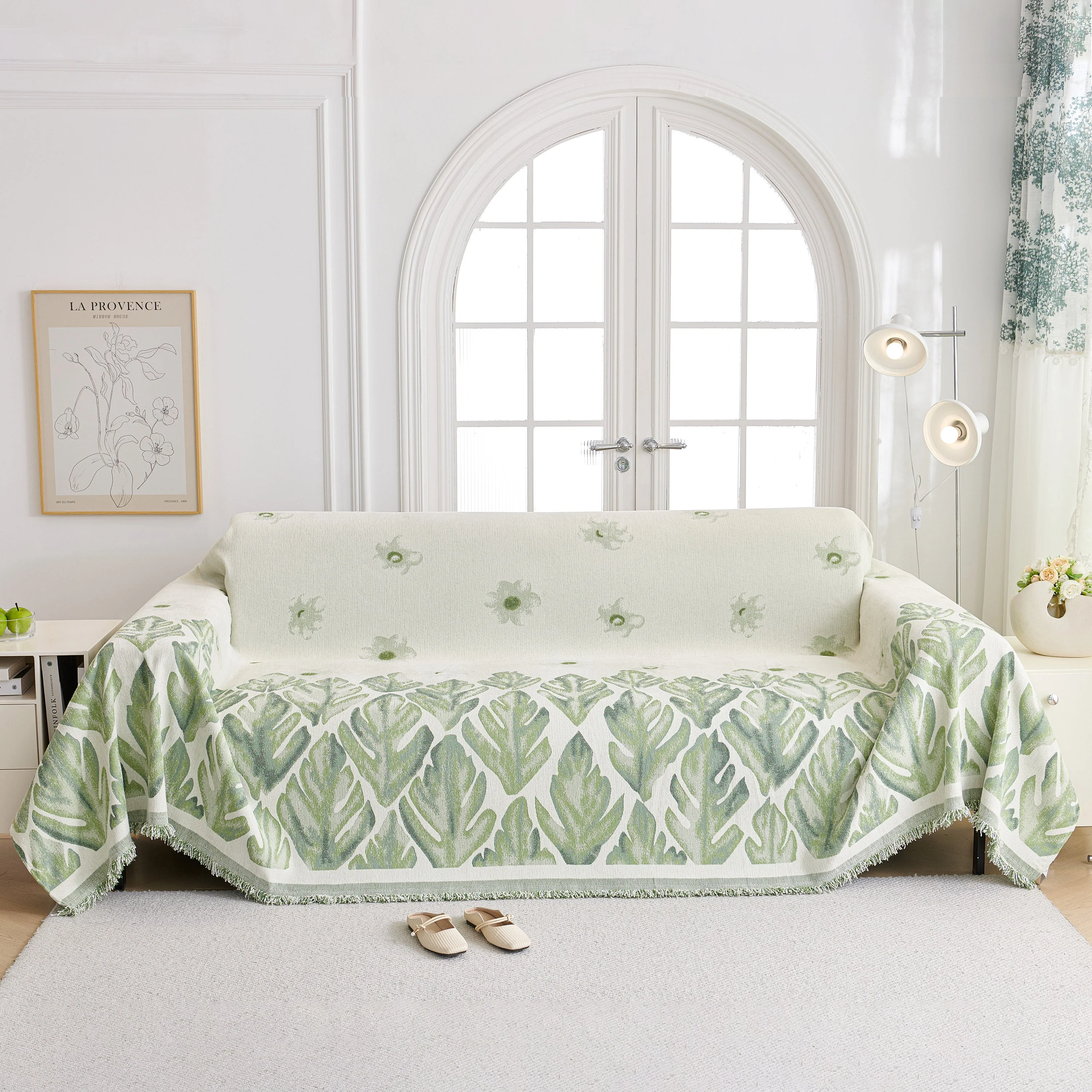 Soft Woven Leaf Couch Blanket, Pet-friendly Sectional Sofa Slipcover For Cats Dogs - Image 66