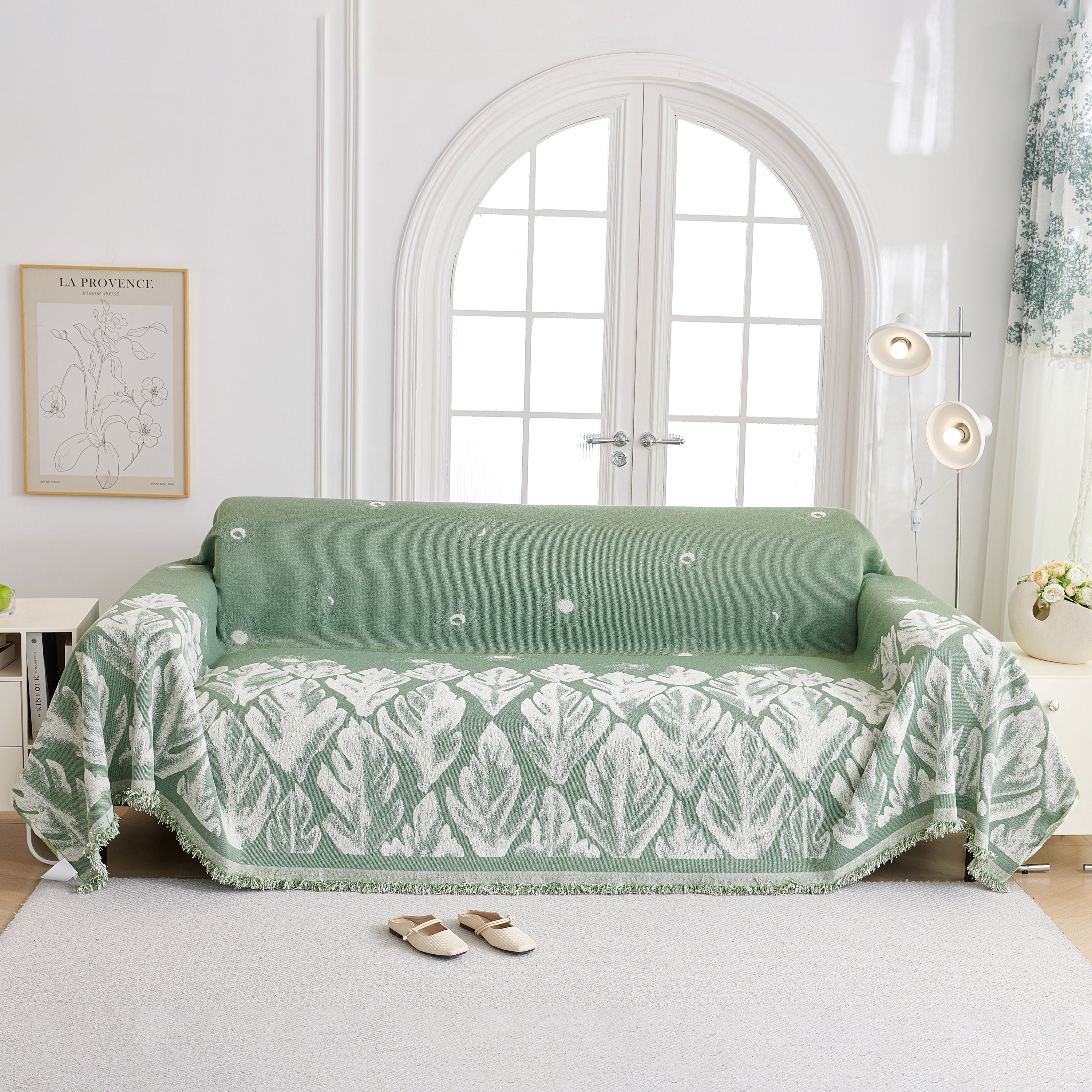 Soft Woven Leaf Couch Blanket, Pet-friendly Sectional Sofa Slipcover For Cats Dogs - Image 67