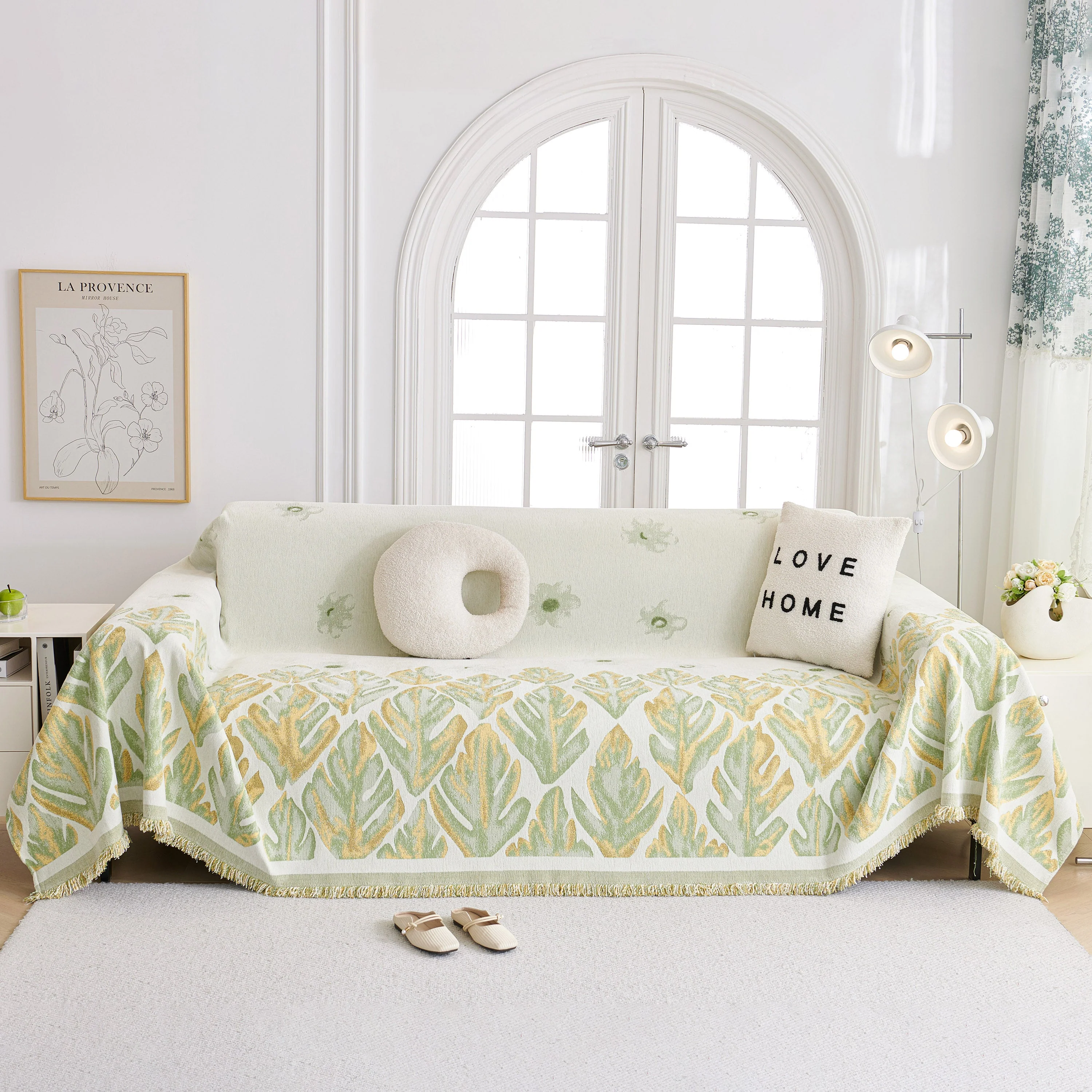 Soft Woven Leaf Couch Blanket, Pet-friendly Sectional Sofa Slipcover For Cats Dogs - Image 70