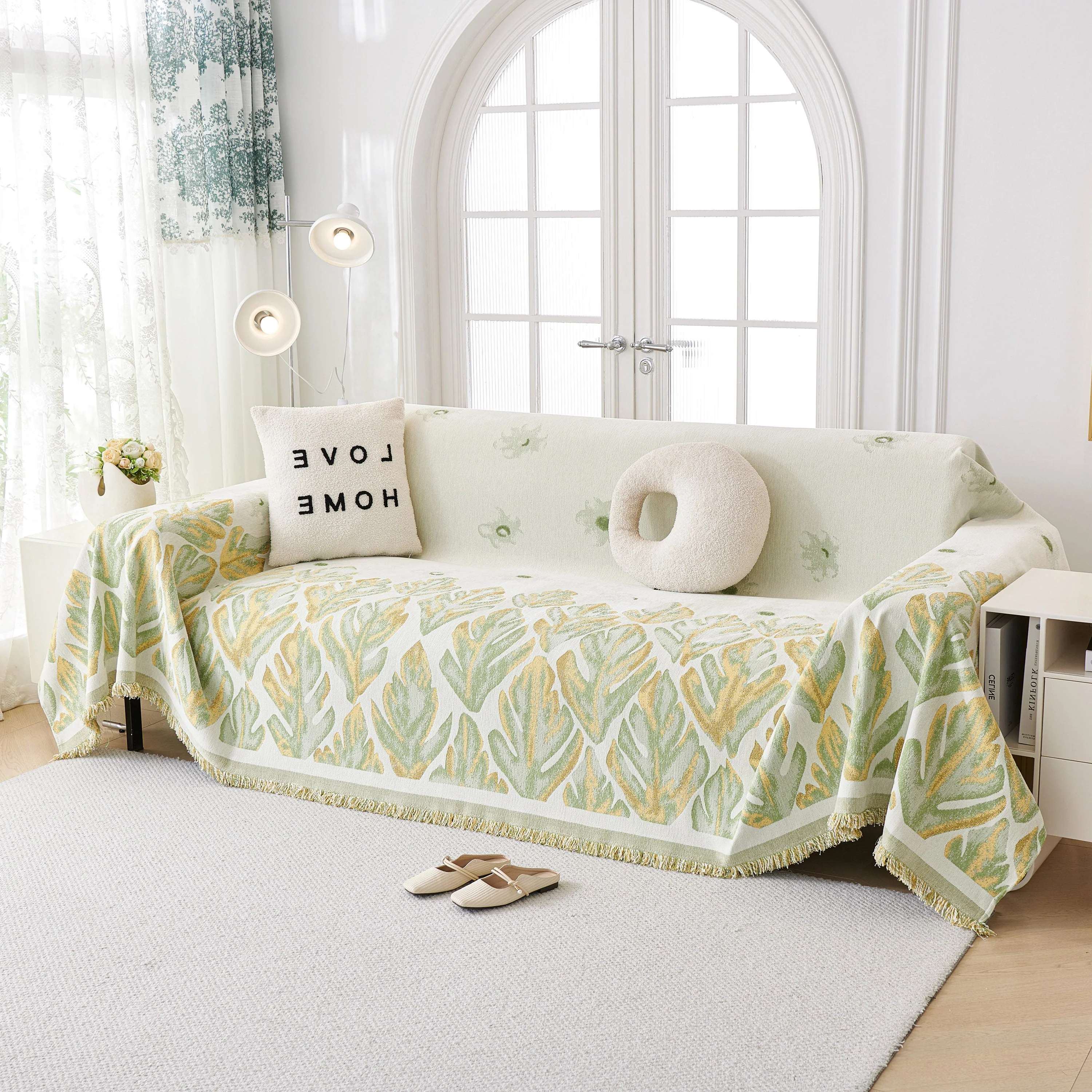 Soft Woven Leaf Couch Blanket, Pet-friendly Sectional Sofa Slipcover For Cats Dogs - Image 71