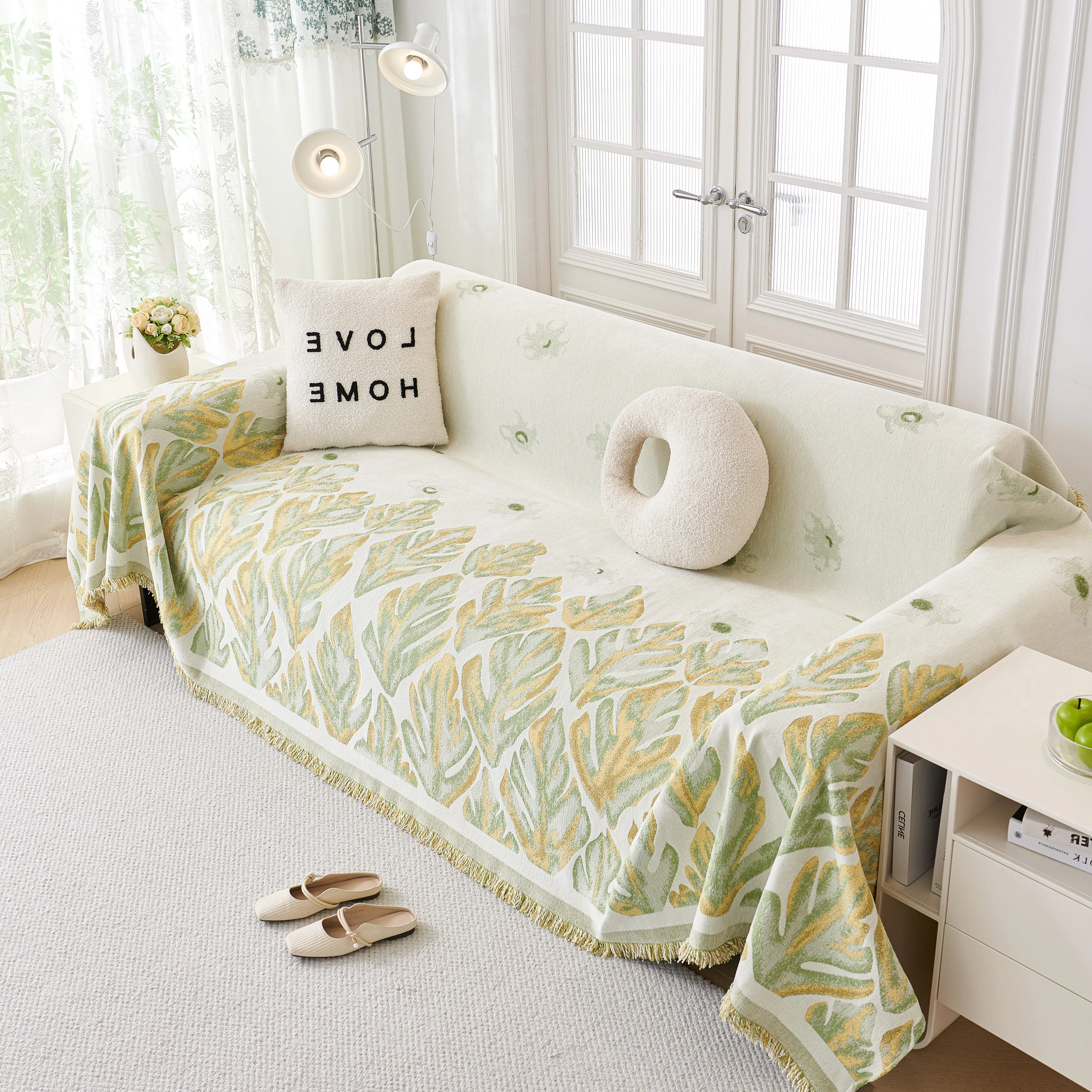 Soft Woven Leaf Couch Blanket, Pet-friendly Sectional Sofa Slipcover For Cats Dogs - Image 72