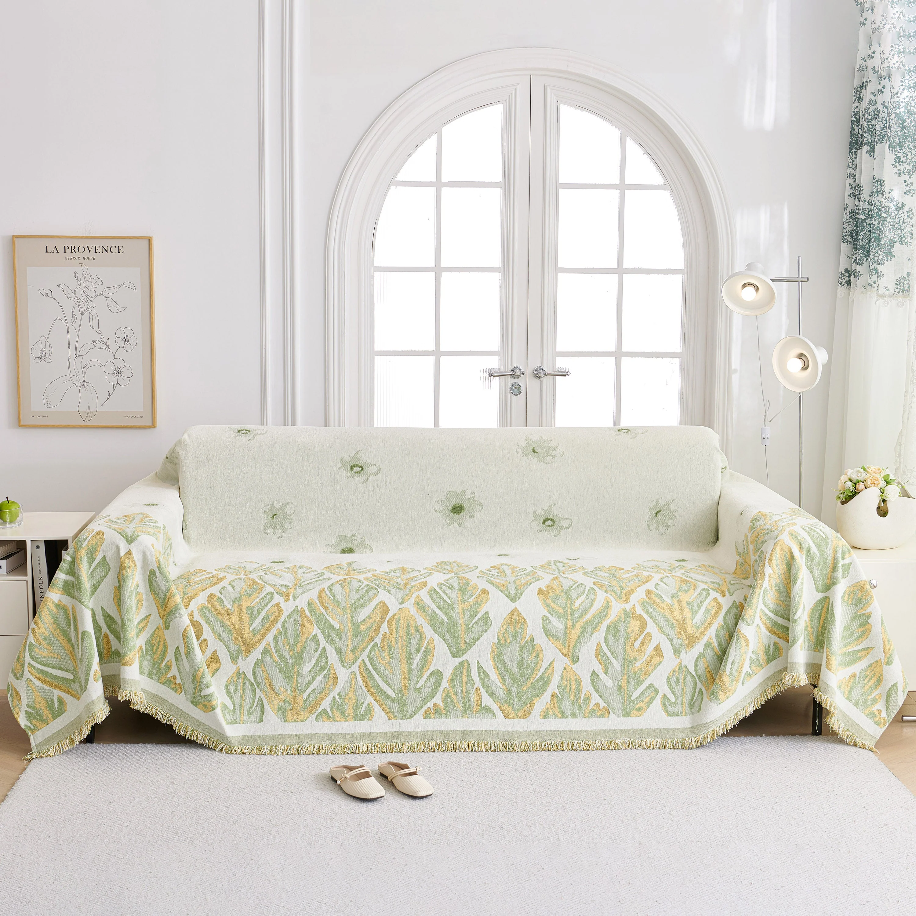 Soft Woven Leaf Couch Blanket, Pet-friendly Sectional Sofa Slipcover For Cats Dogs - Image 89
