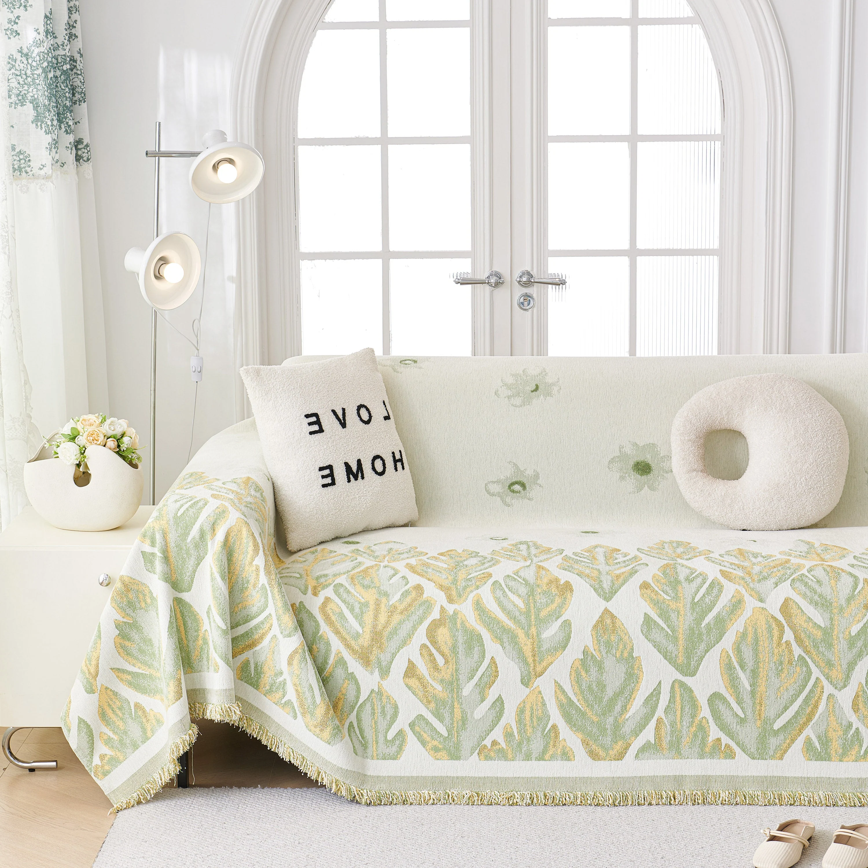Soft Woven Leaf Couch Blanket, Pet-friendly Sectional Sofa Slipcover For Cats Dogs - Image 91