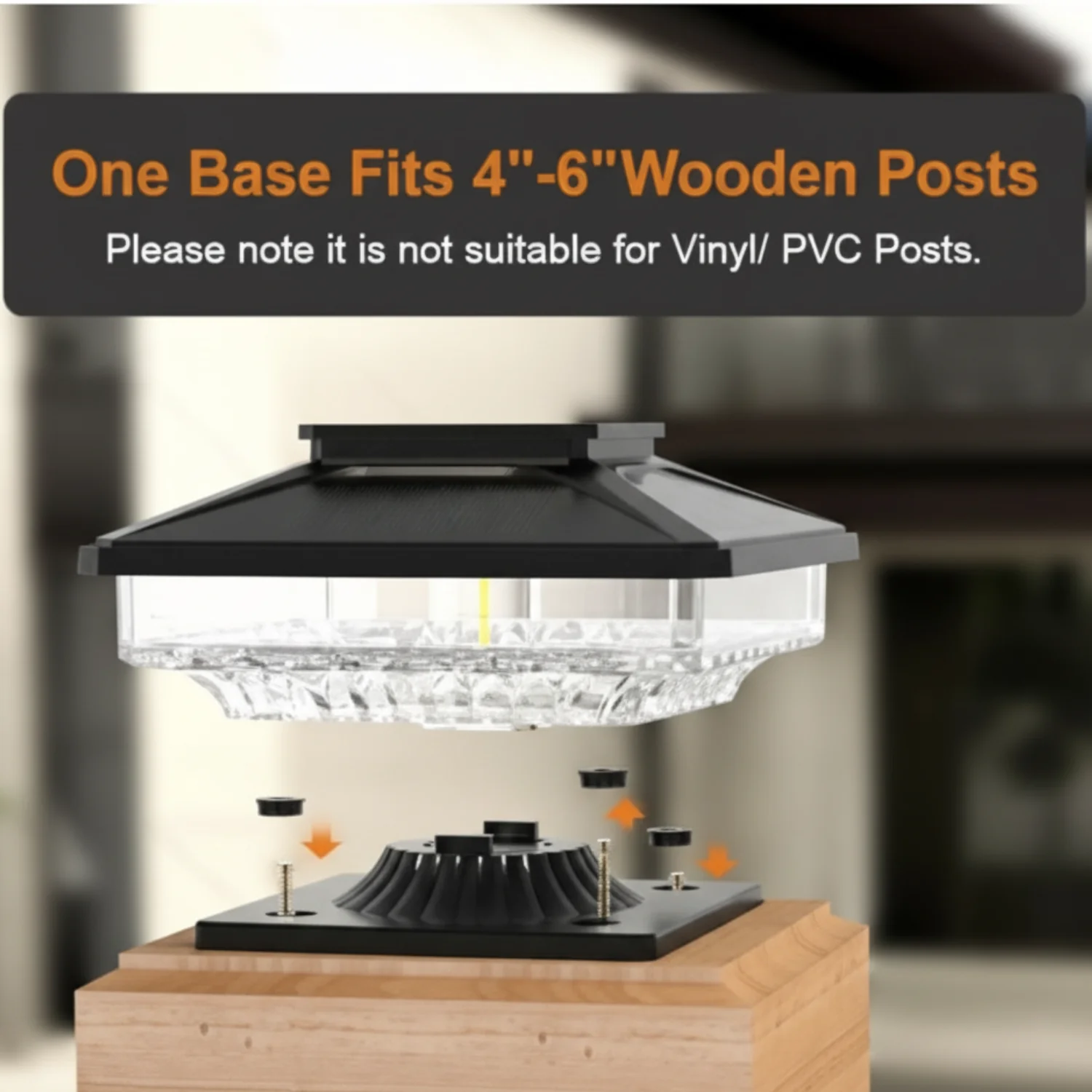 Solar Postcap Light with Waterproof LED Lamp for Posts - Image 2