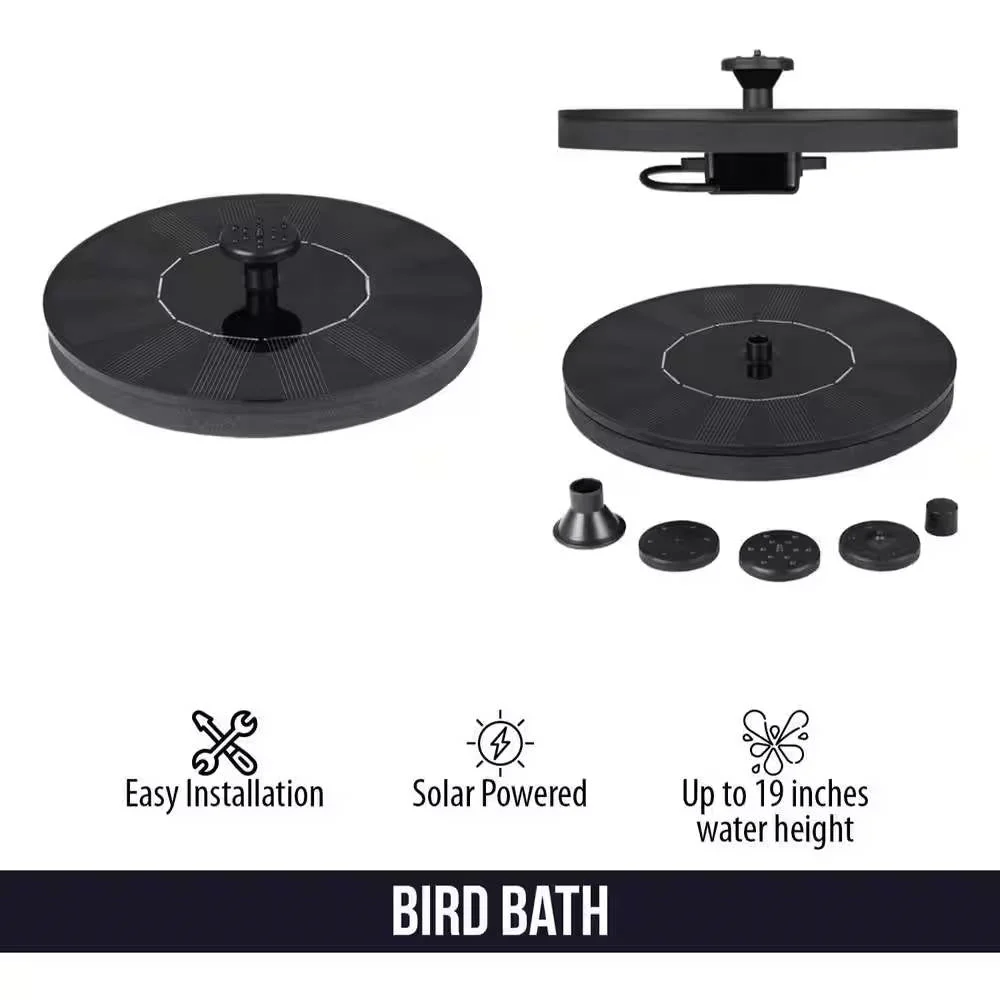 Solar Powered Birdbath to Water Fountain Kit with 4 Nozzle Heads - Image 5