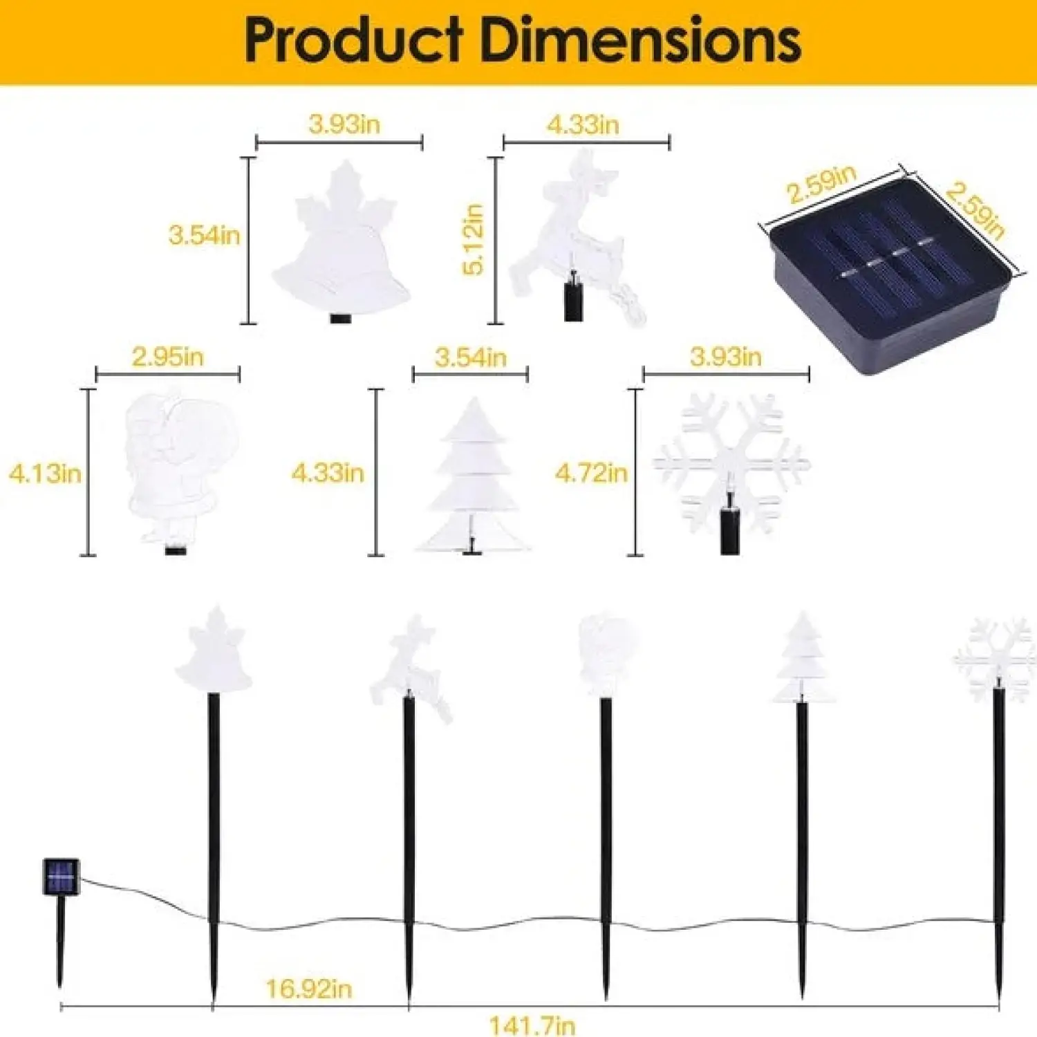 Solar Stake Lights for Christmas Outdoor Decoration with 5Pcs - Image 7