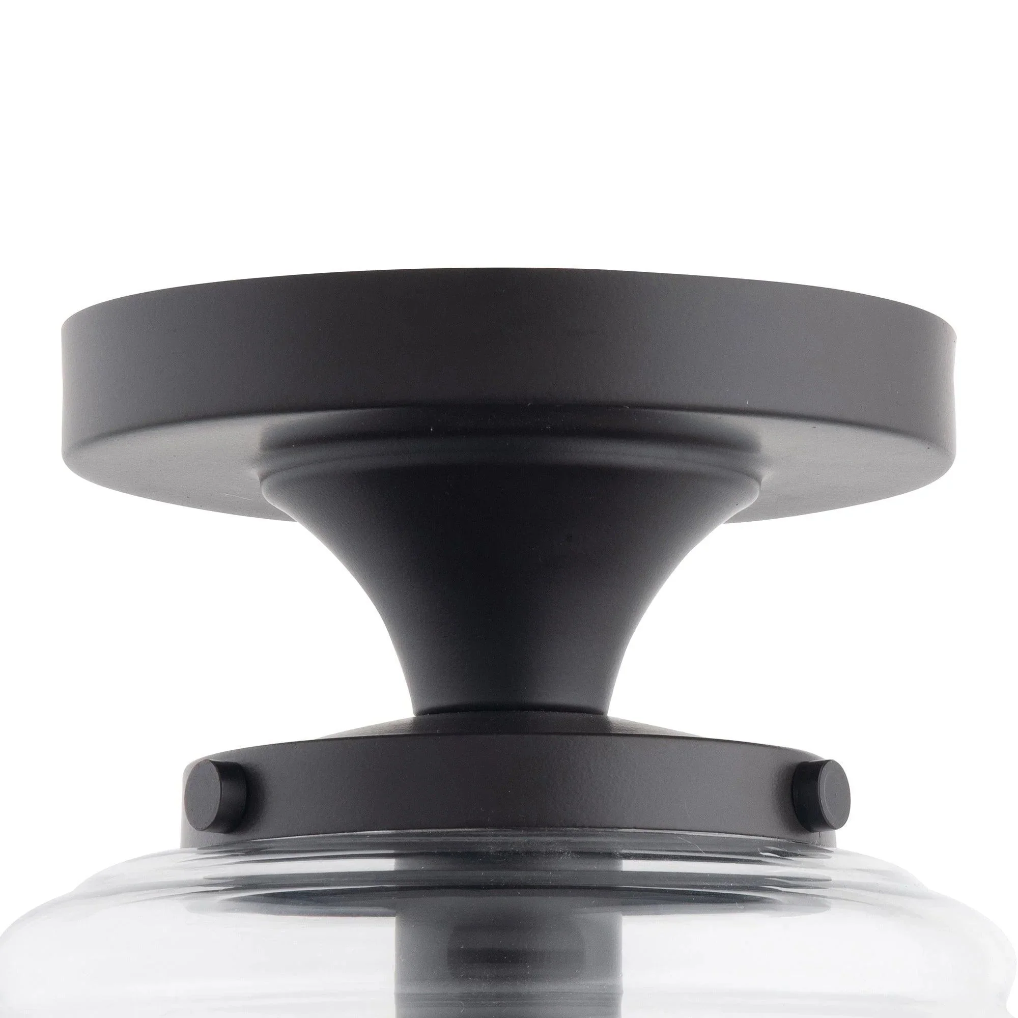 Solaria 1-Light Dark Brown Farmhouse Semi Flush Mount Ceiling Light - Image 3