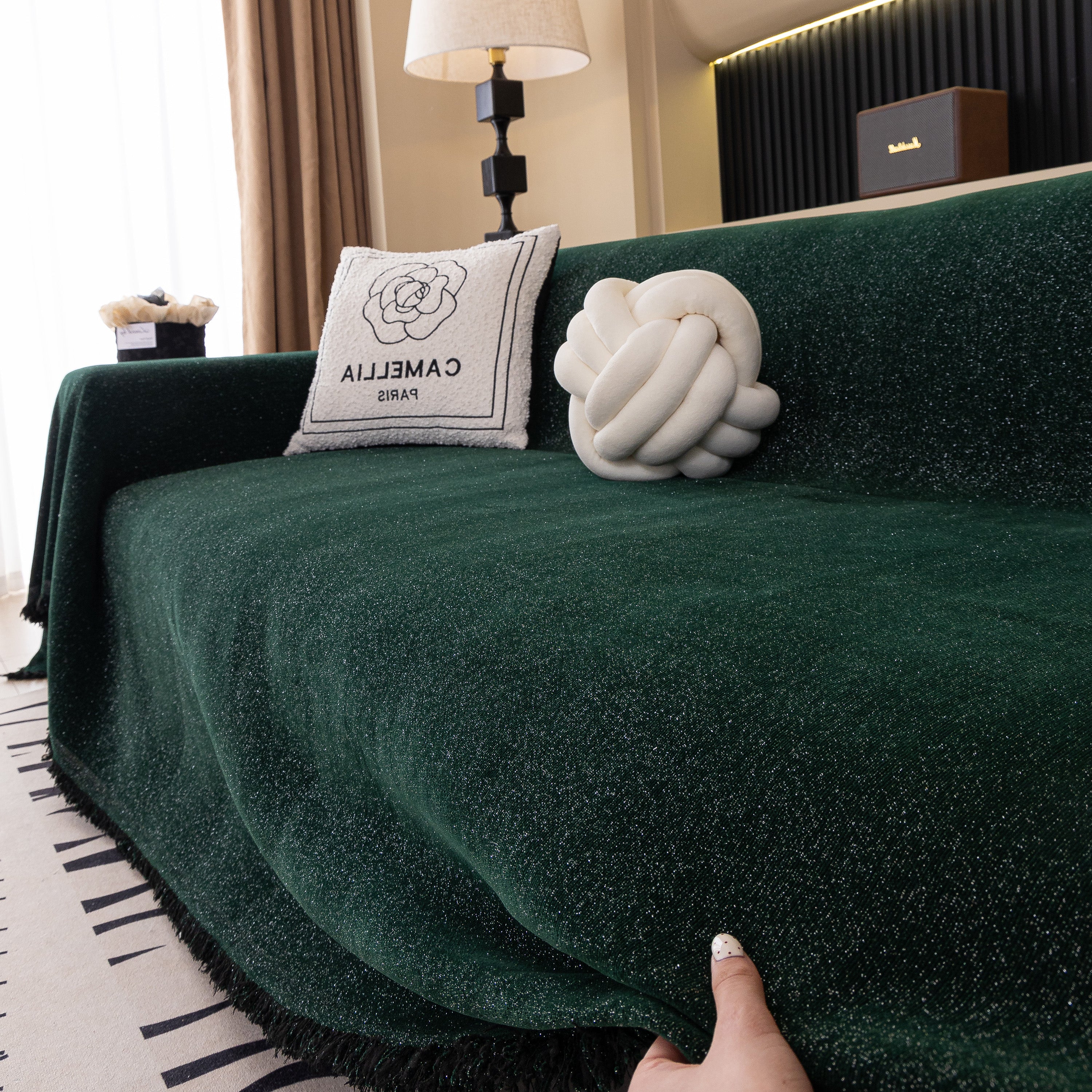 Solid Color Chenille Sofa Cover Blanket Furniture Covers for Sofas and Loveseats - Image 11