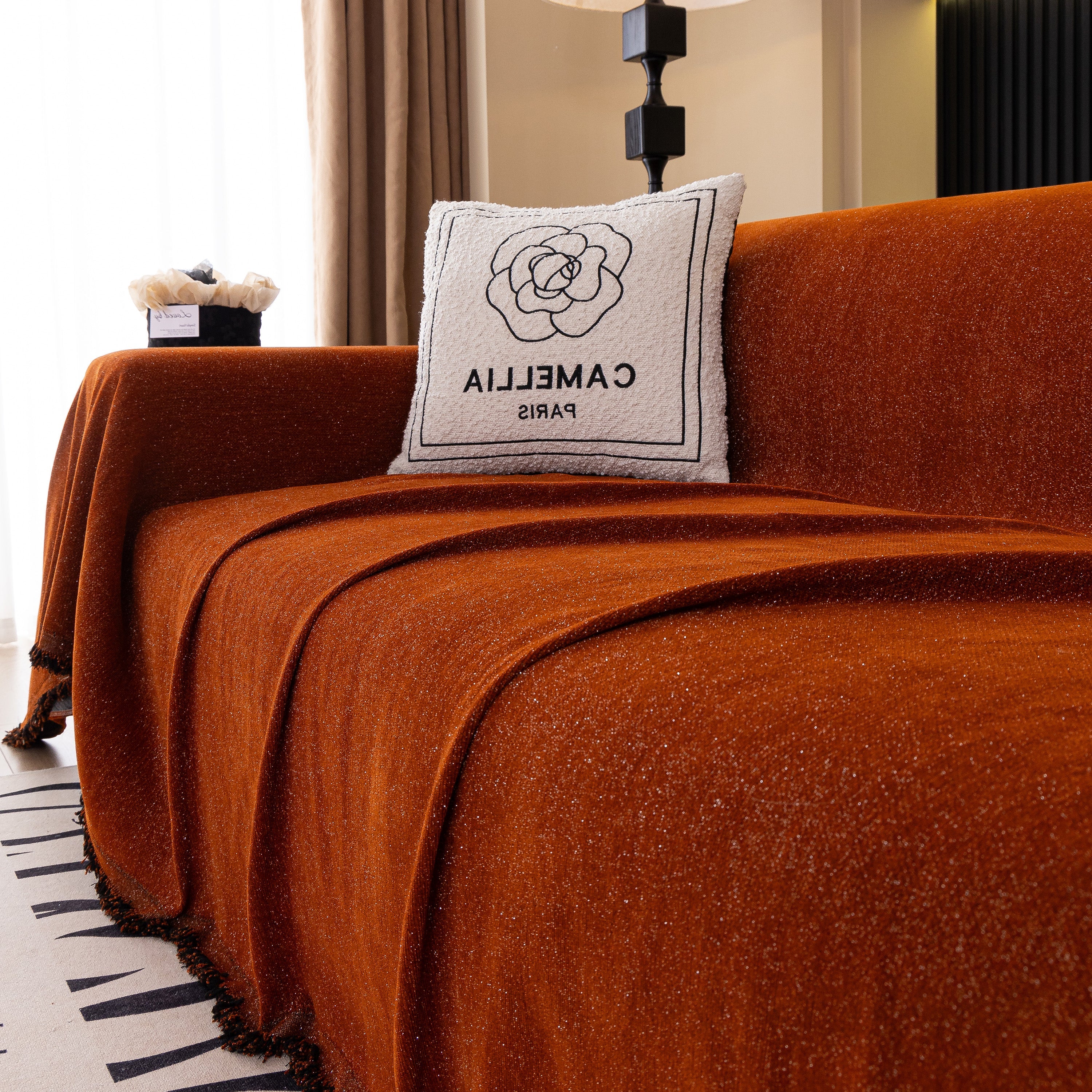 Solid Color Chenille Sofa Cover Blanket Furniture Covers for Sofas and Loveseats - Image 124