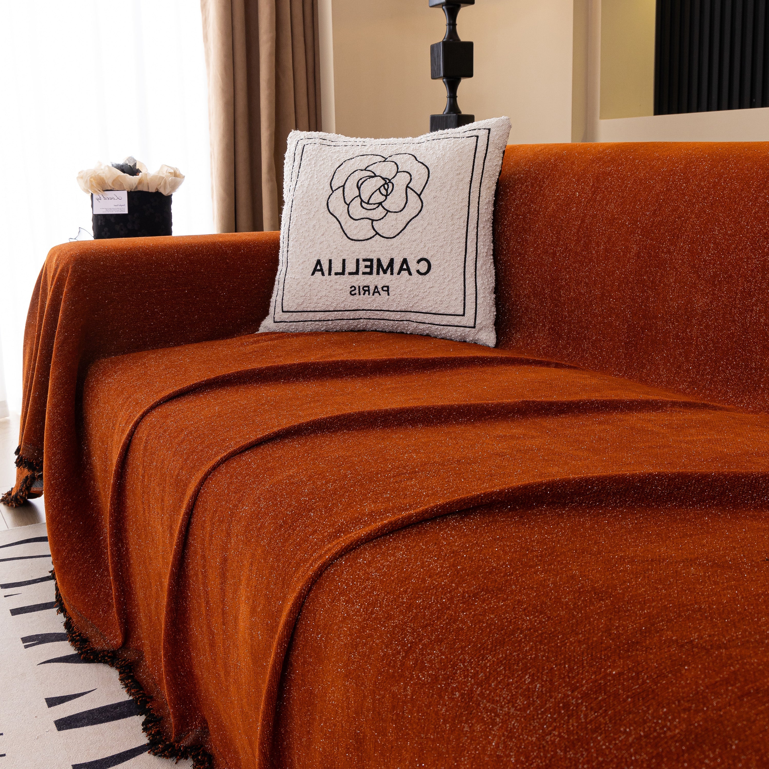 Solid Color Chenille Sofa Cover Blanket Furniture Covers for Sofas and Loveseats - Image 125
