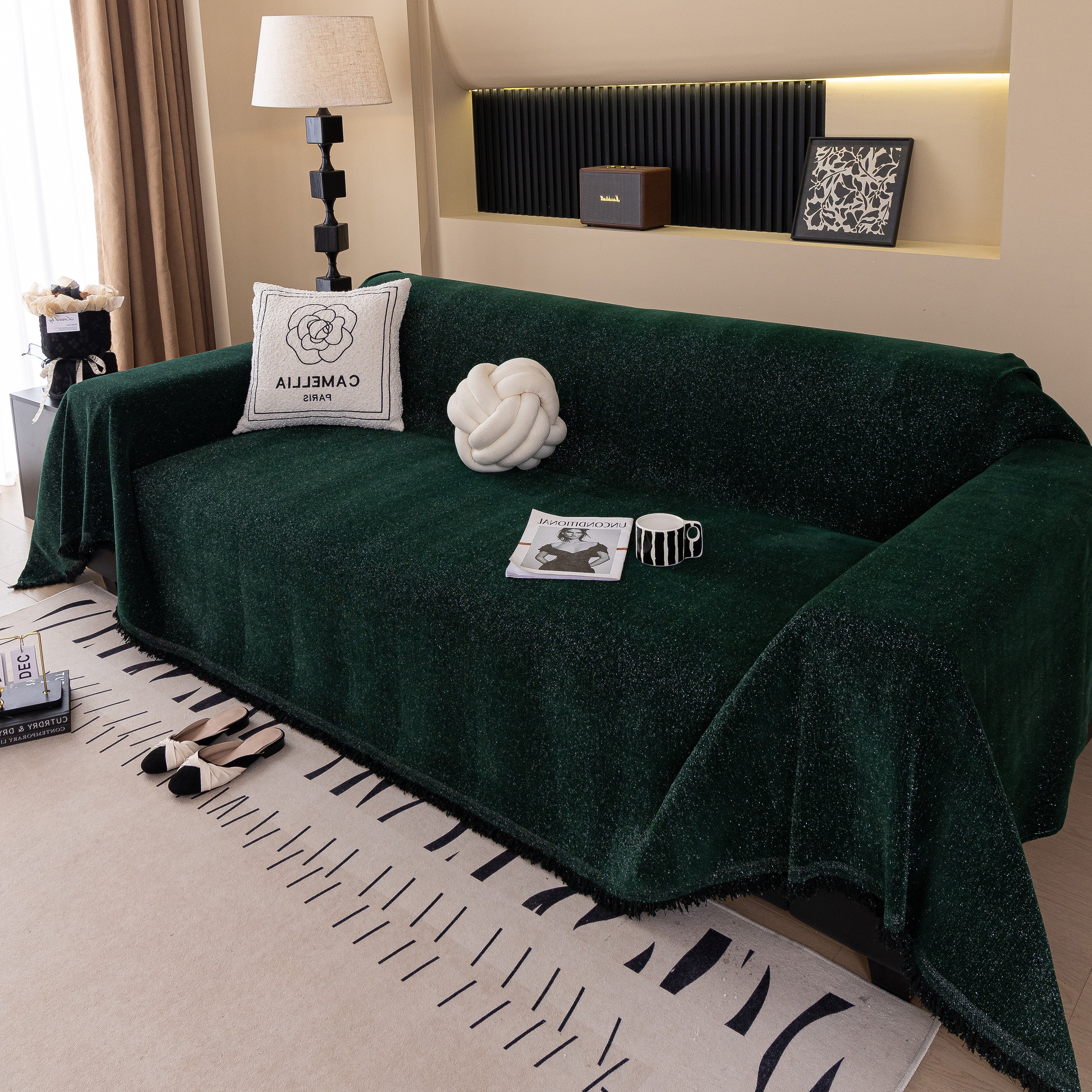 Solid Color Chenille Sofa Cover Blanket Furniture Covers for Sofas and Loveseats - Image 14