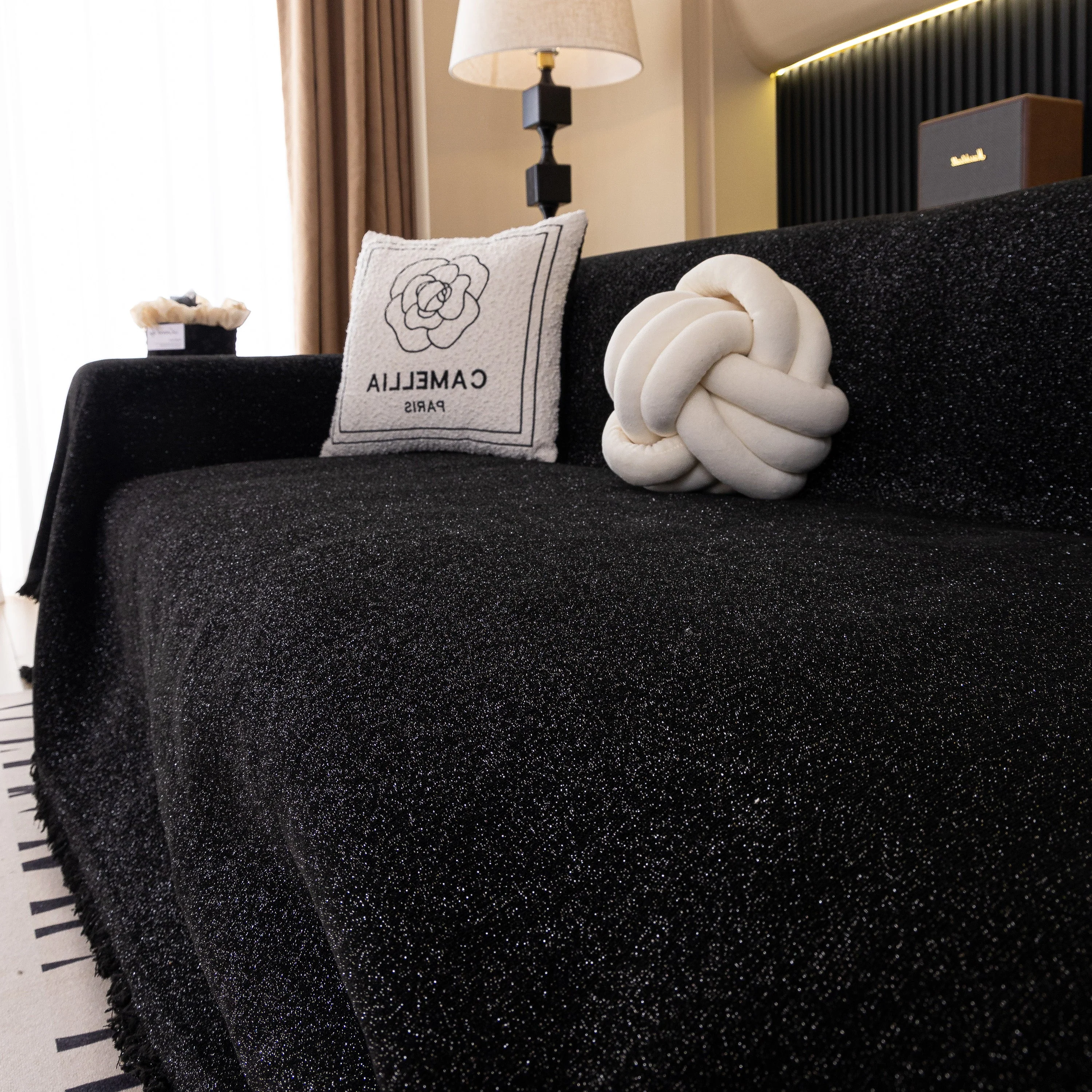Solid Color Chenille Sofa Cover Blanket Furniture Covers for Sofas and Loveseats - Image 149