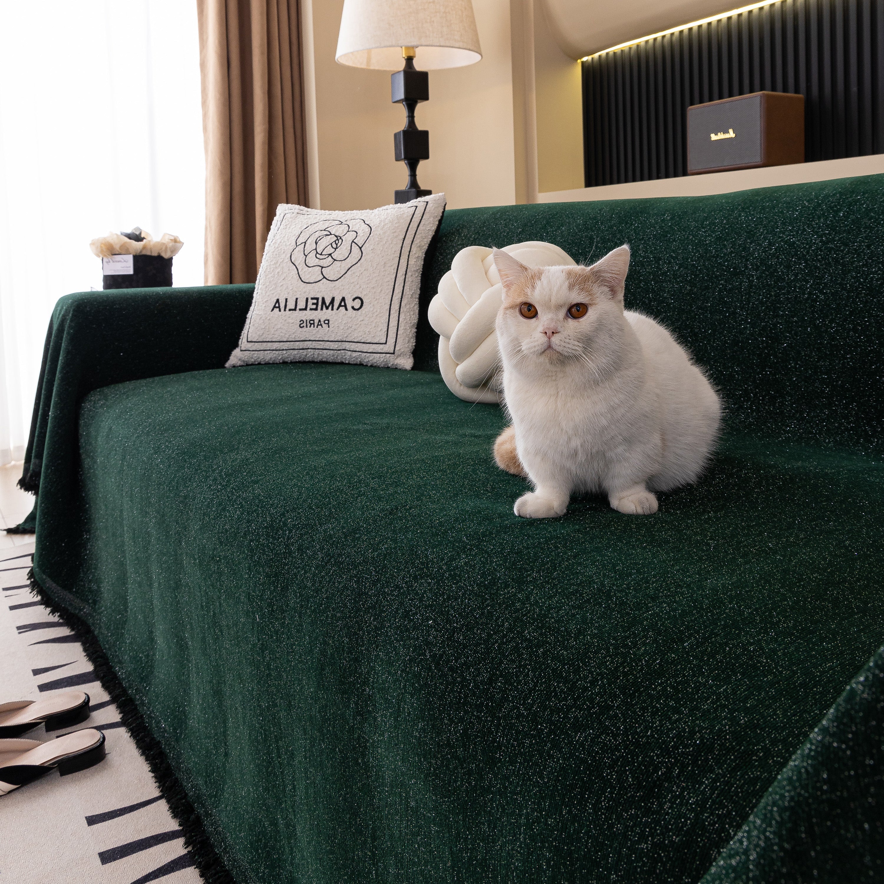 Solid Color Chenille Sofa Cover Blanket Furniture Covers for Sofas and Loveseats - Image 15