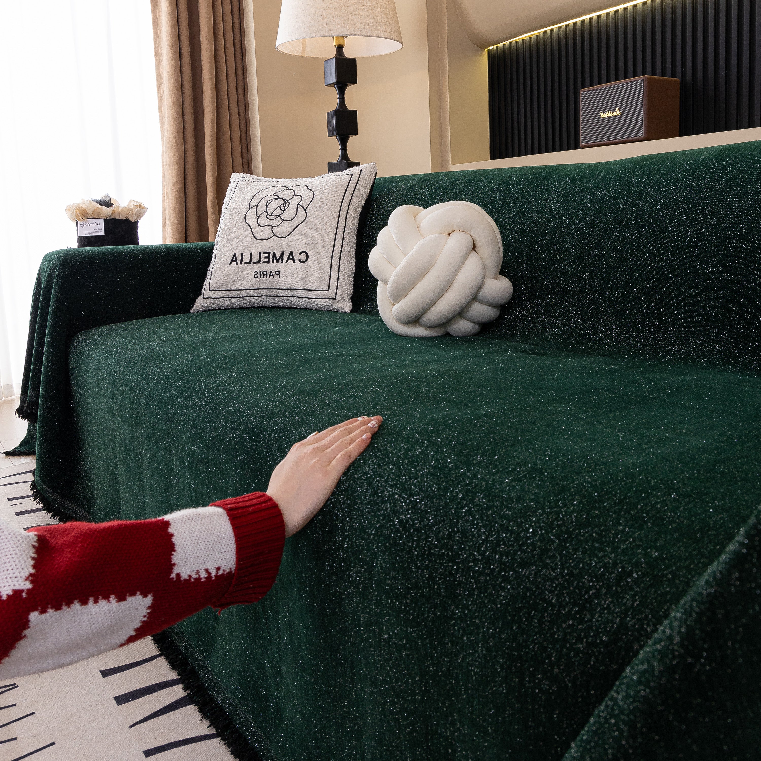 Solid Color Chenille Sofa Cover Blanket Furniture Covers for Sofas and Loveseats - Image 16