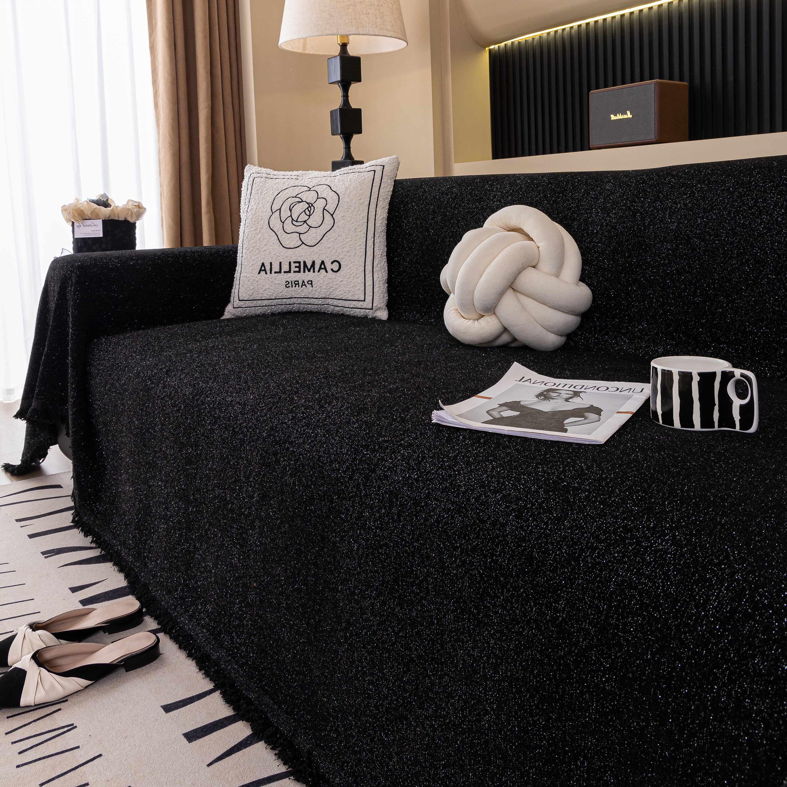 Solid Color Chenille Sofa Cover Blanket Furniture Covers for Sofas and Loveseats - Image 163