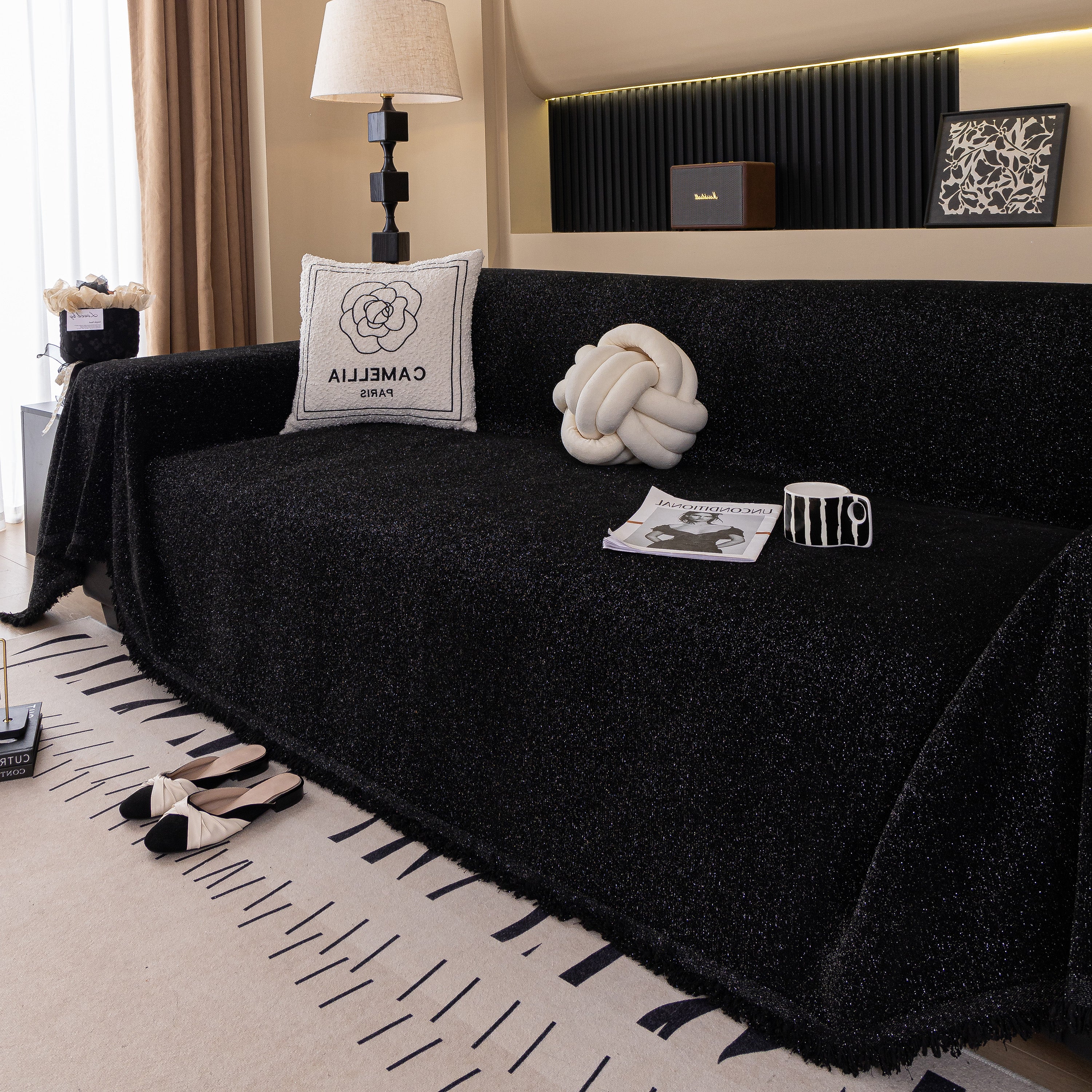 Solid Color Chenille Sofa Cover Blanket Furniture Covers for Sofas and Loveseats - Image 164