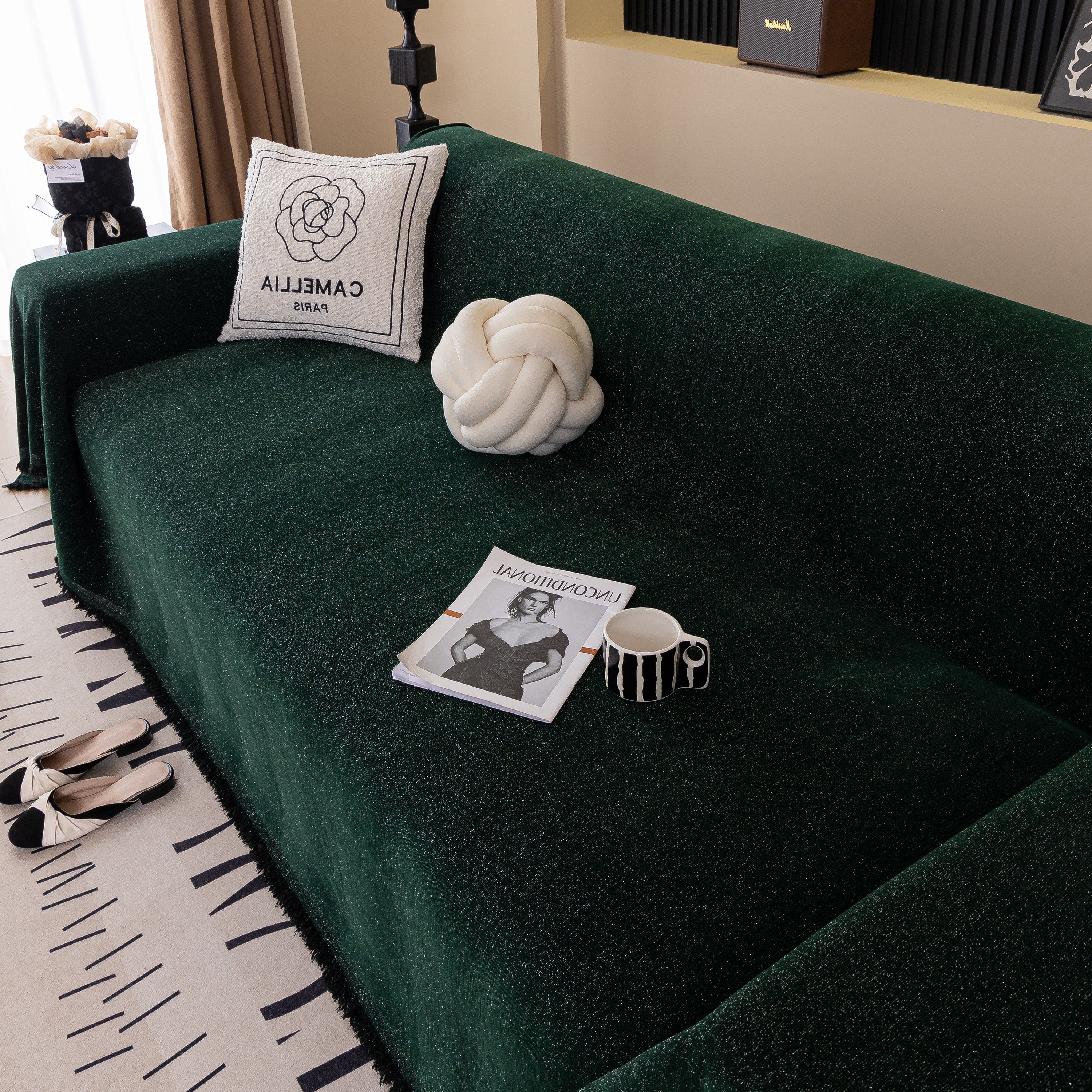 Solid Color Chenille Sofa Cover Blanket Furniture Covers for Sofas and Loveseats - Image 17