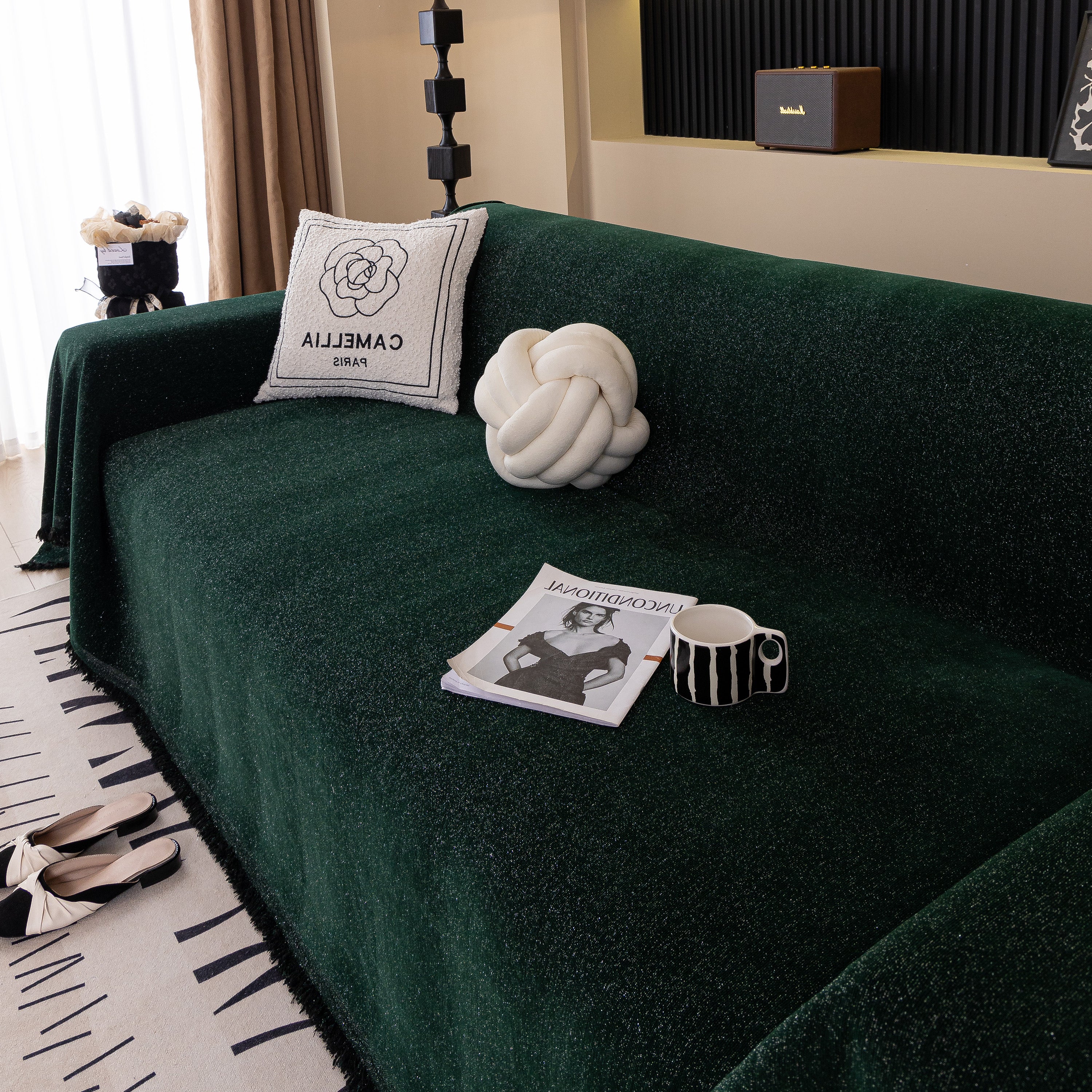 Solid Color Chenille Sofa Cover Blanket Furniture Covers for Sofas and Loveseats - Image 18