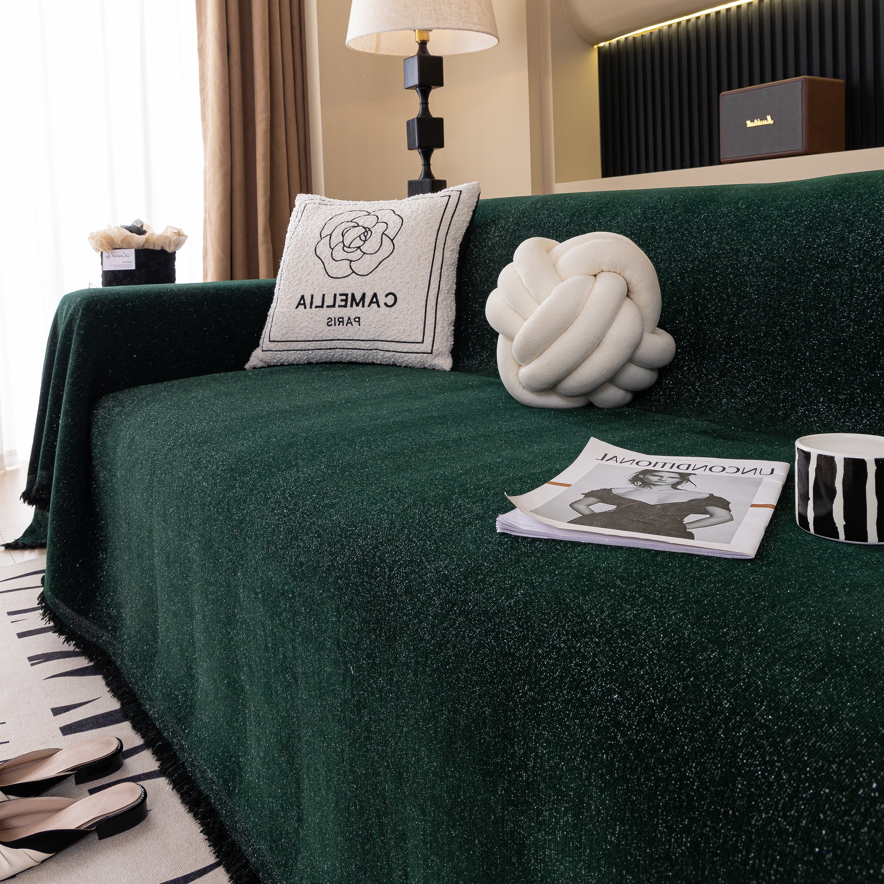 Solid Color Chenille Sofa Cover Blanket Furniture Covers for Sofas and Loveseats - Image 19