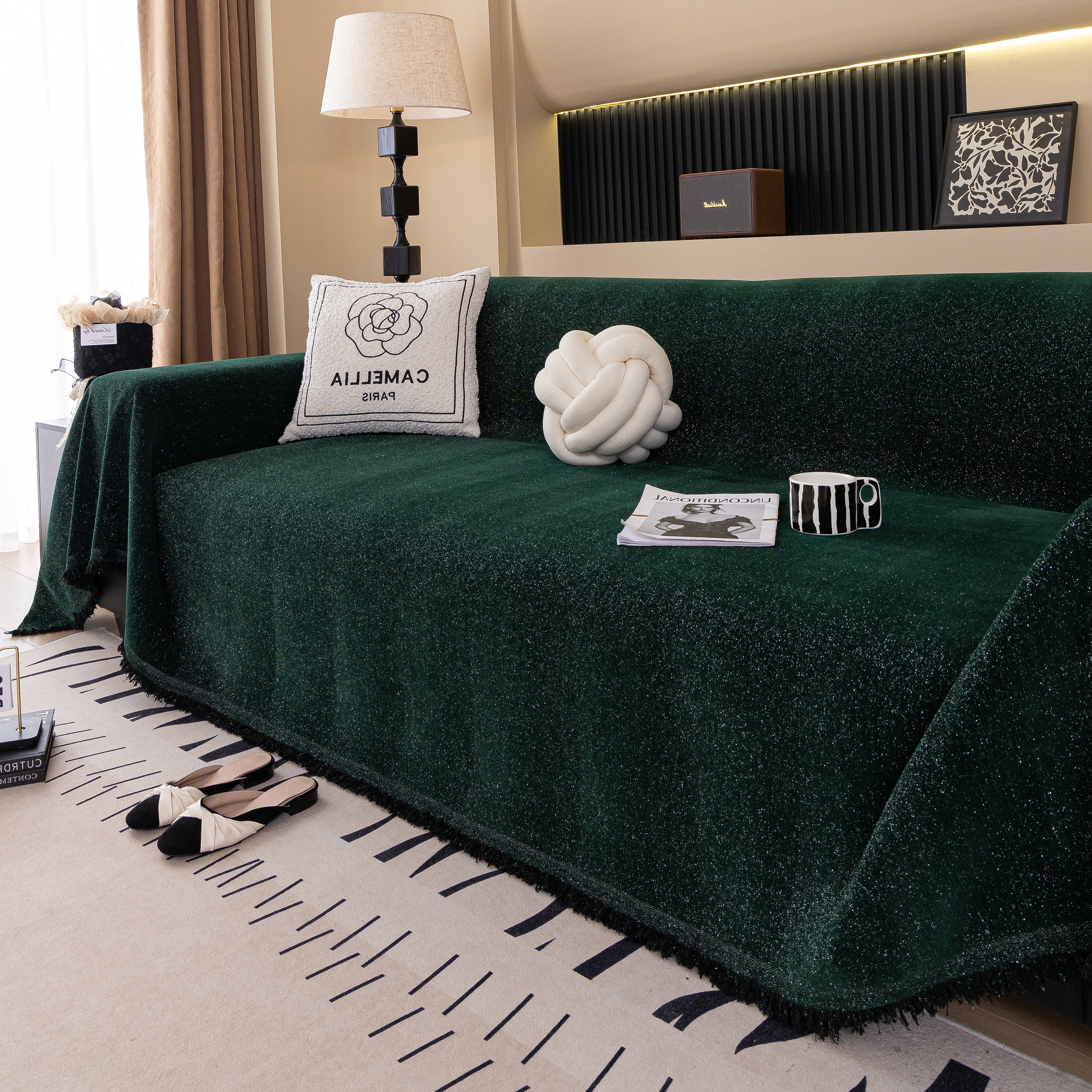 Solid Color Chenille Sofa Cover Blanket Furniture Covers for Sofas and Loveseats - Image 20