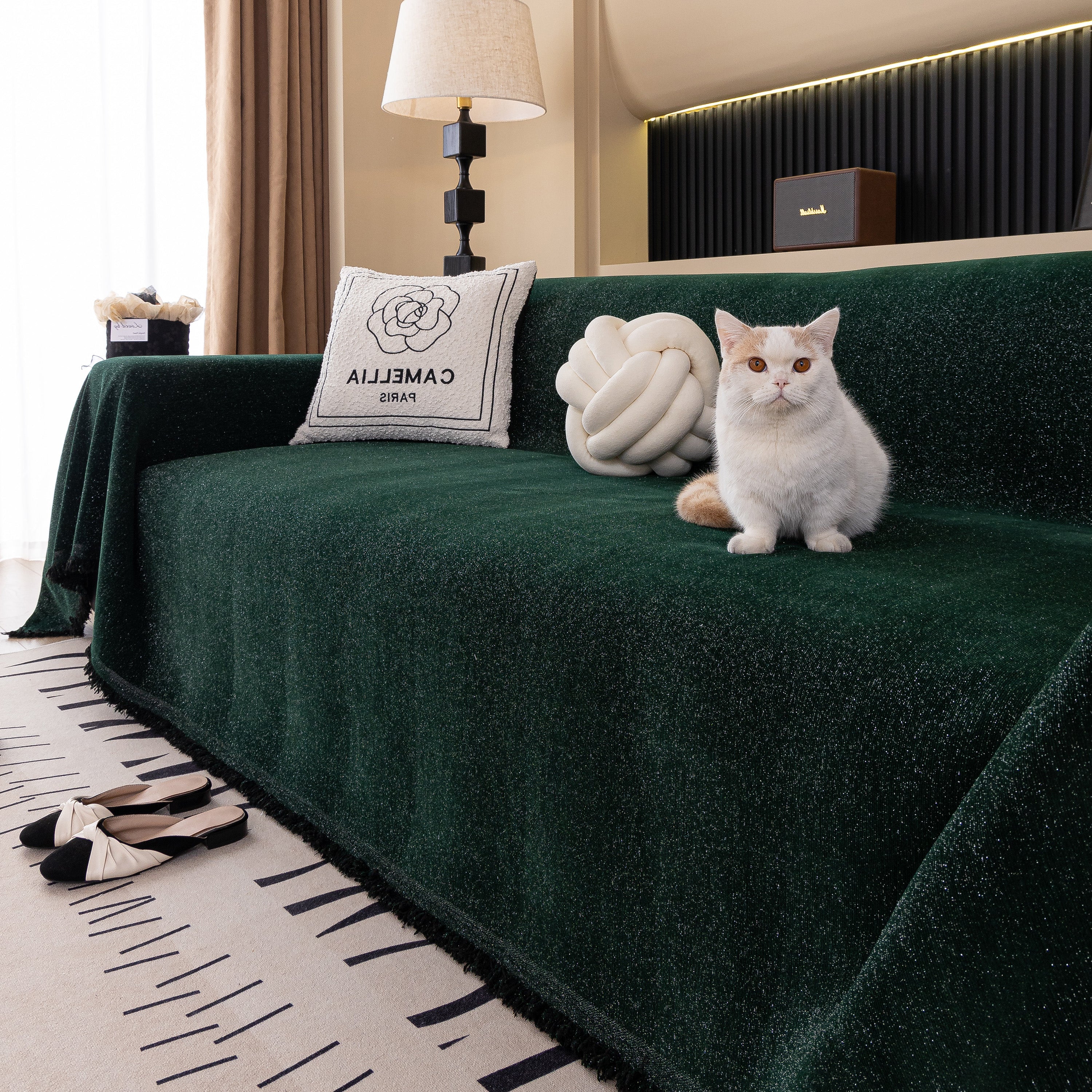Solid Color Chenille Sofa Cover Blanket Furniture Covers for Sofas and Loveseats - Image 21