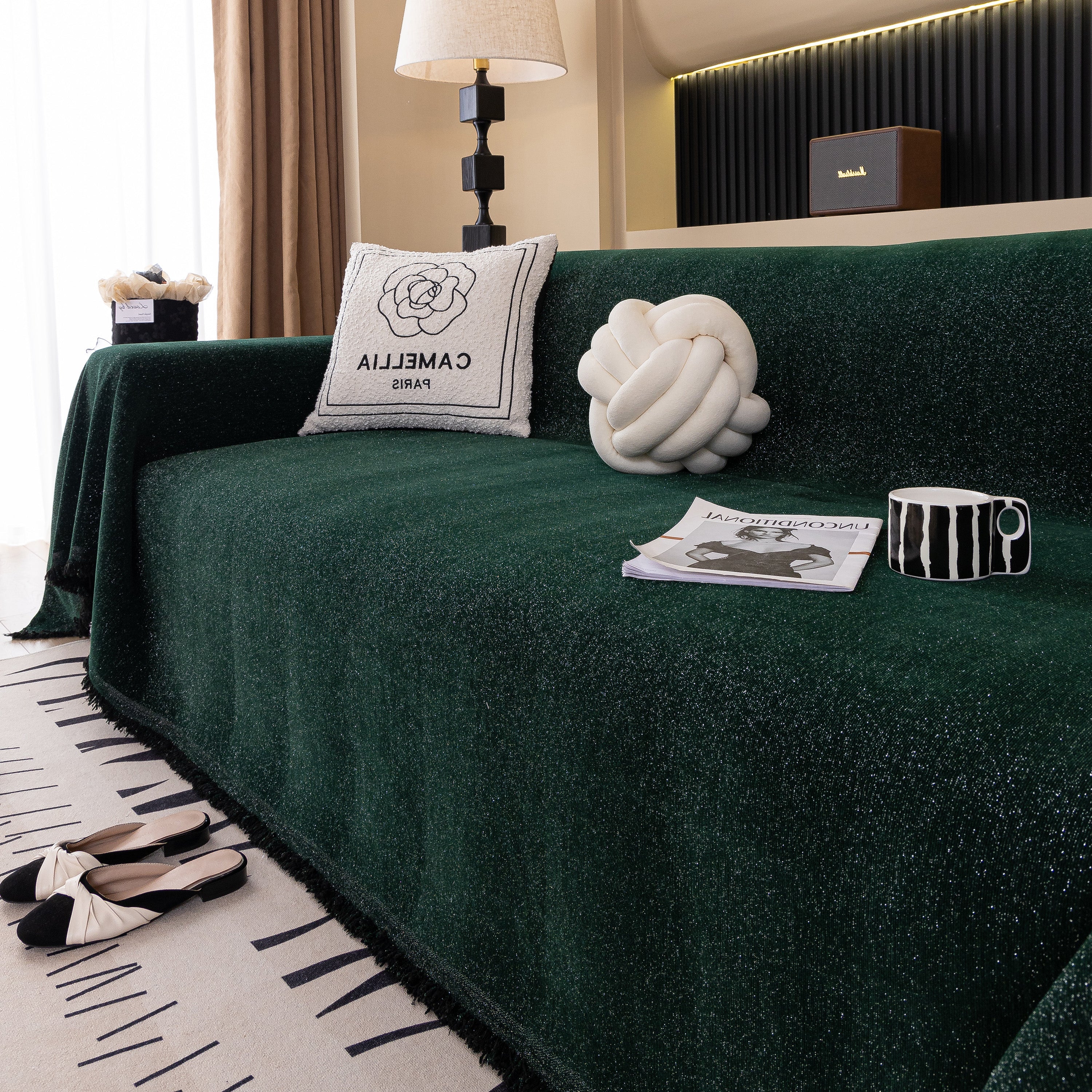 Solid Color Chenille Sofa Cover Blanket Furniture Covers for Sofas and Loveseats - Image 22