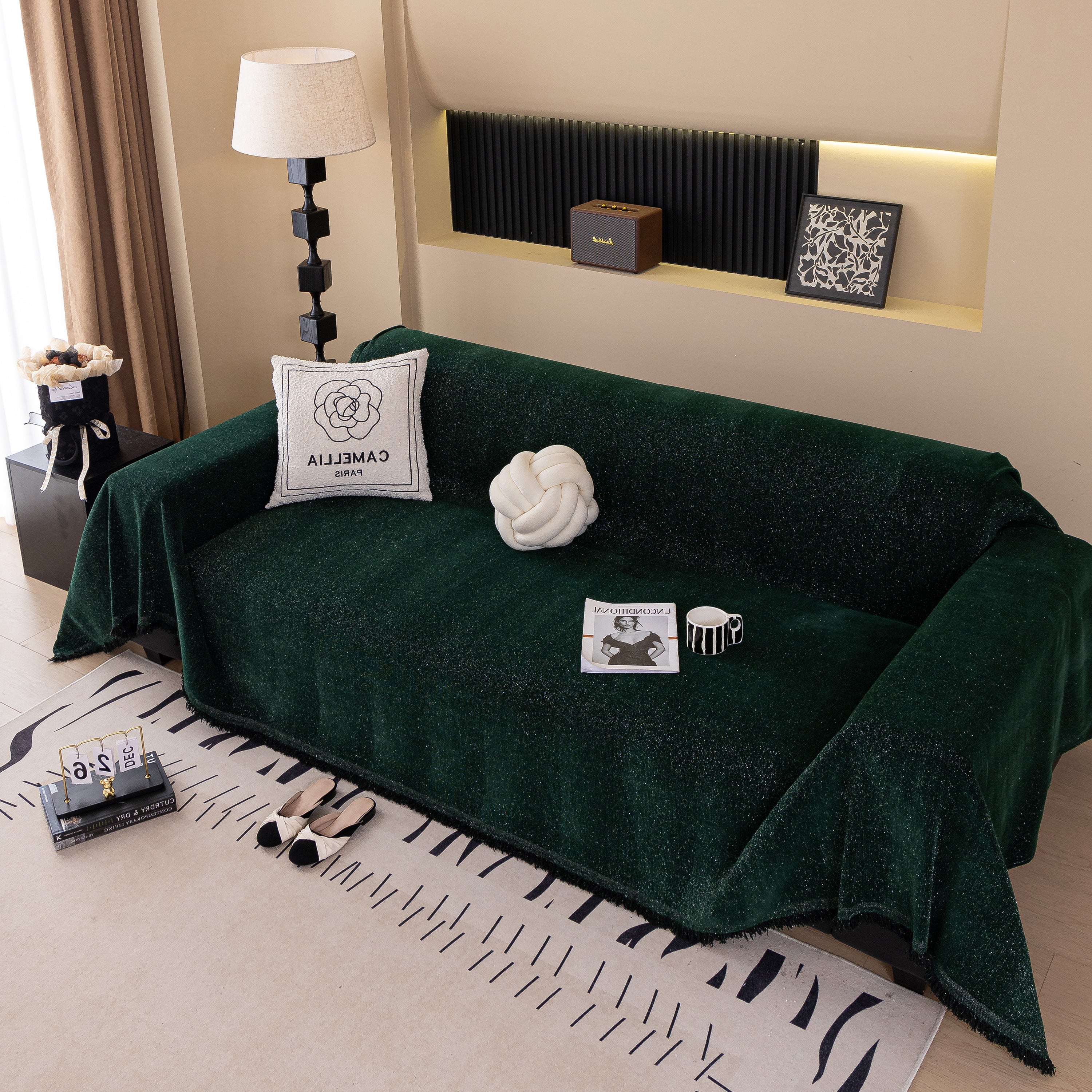 Solid Color Chenille Sofa Cover Blanket Furniture Covers for Sofas and Loveseats - Image 25