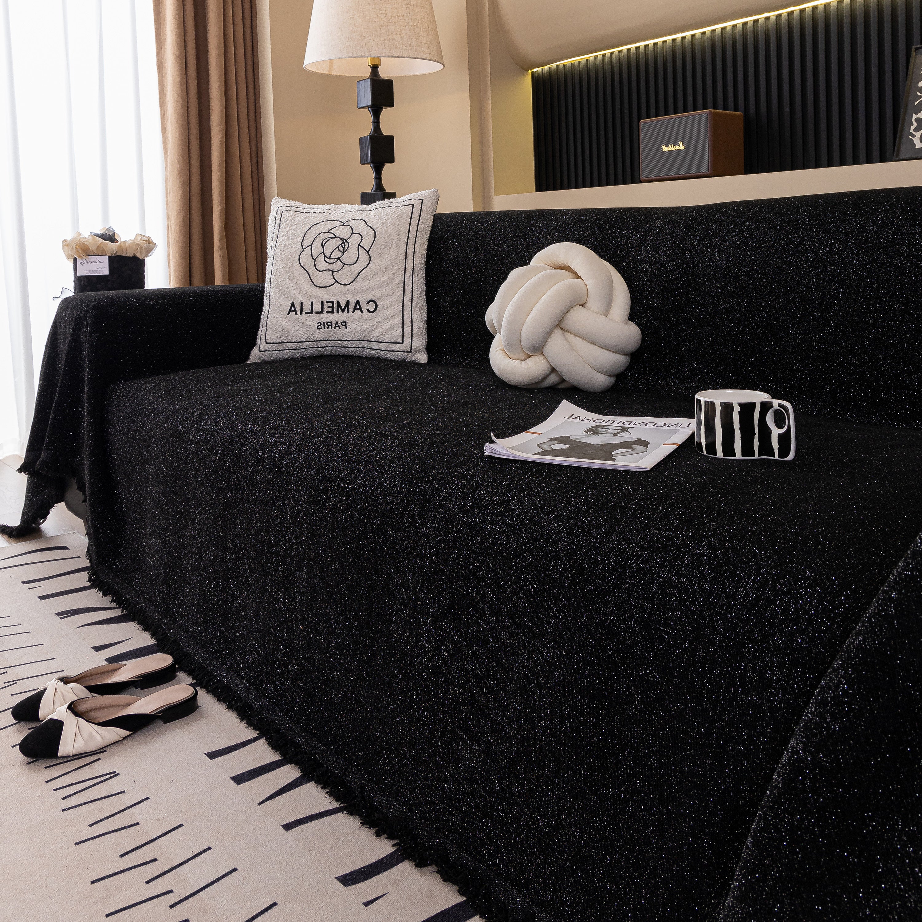 Solid Color Chenille Sofa Cover Blanket Furniture Covers for Sofas and Loveseats - Image 29