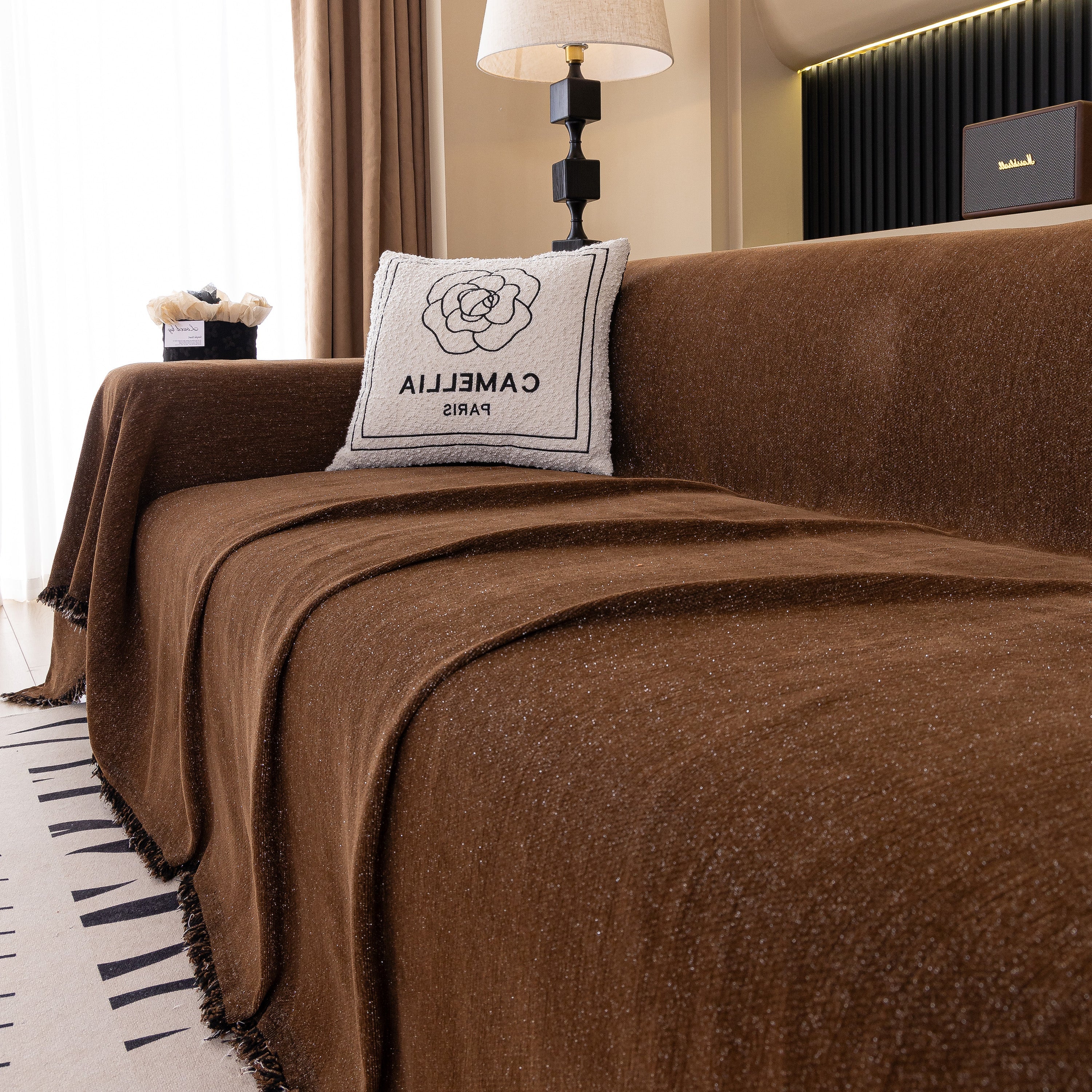 Solid Color Chenille Sofa Cover Blanket Furniture Covers for Sofas and Loveseats - Image 69