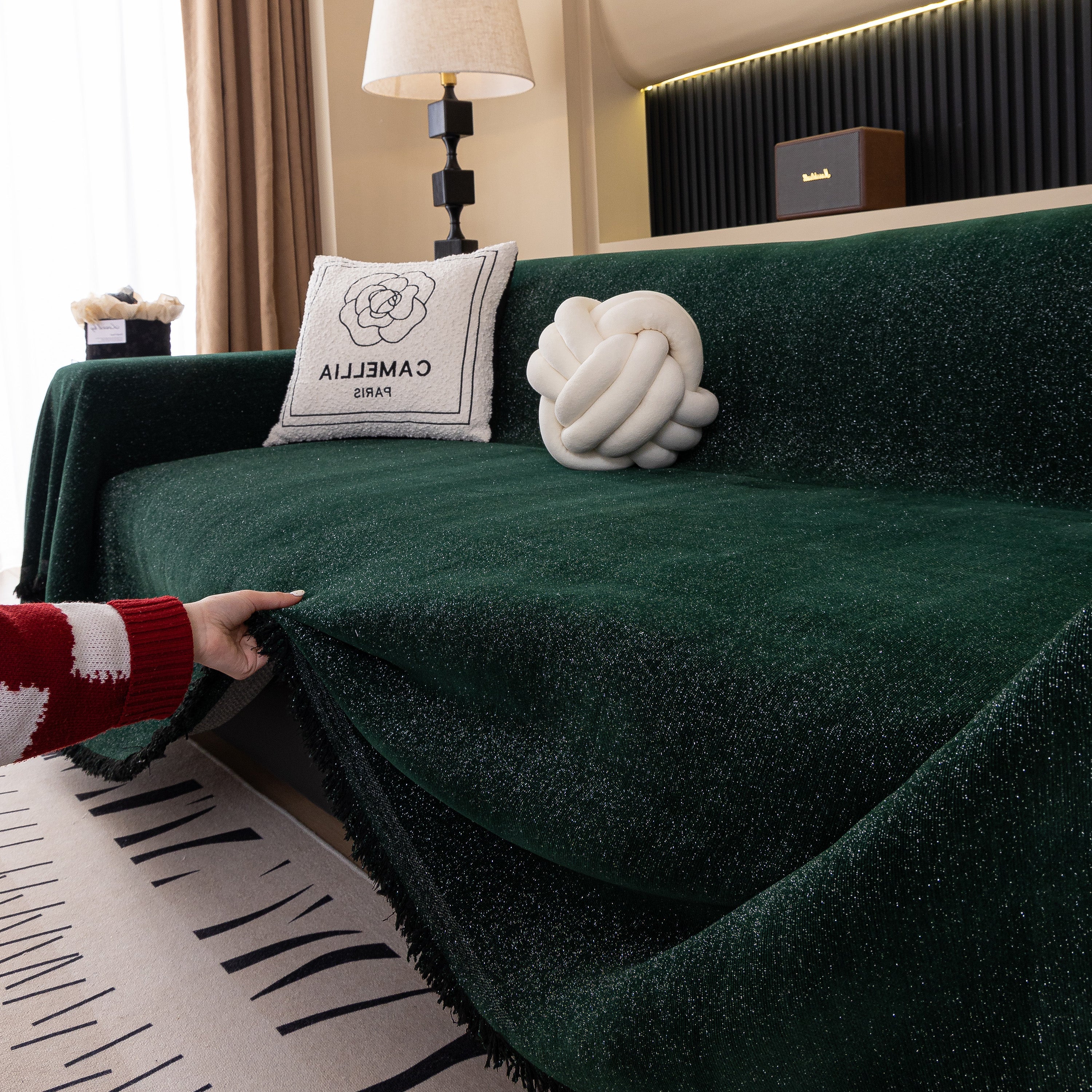 Solid Color Chenille Sofa Cover Blanket Furniture Covers for Sofas and Loveseats - Image 7