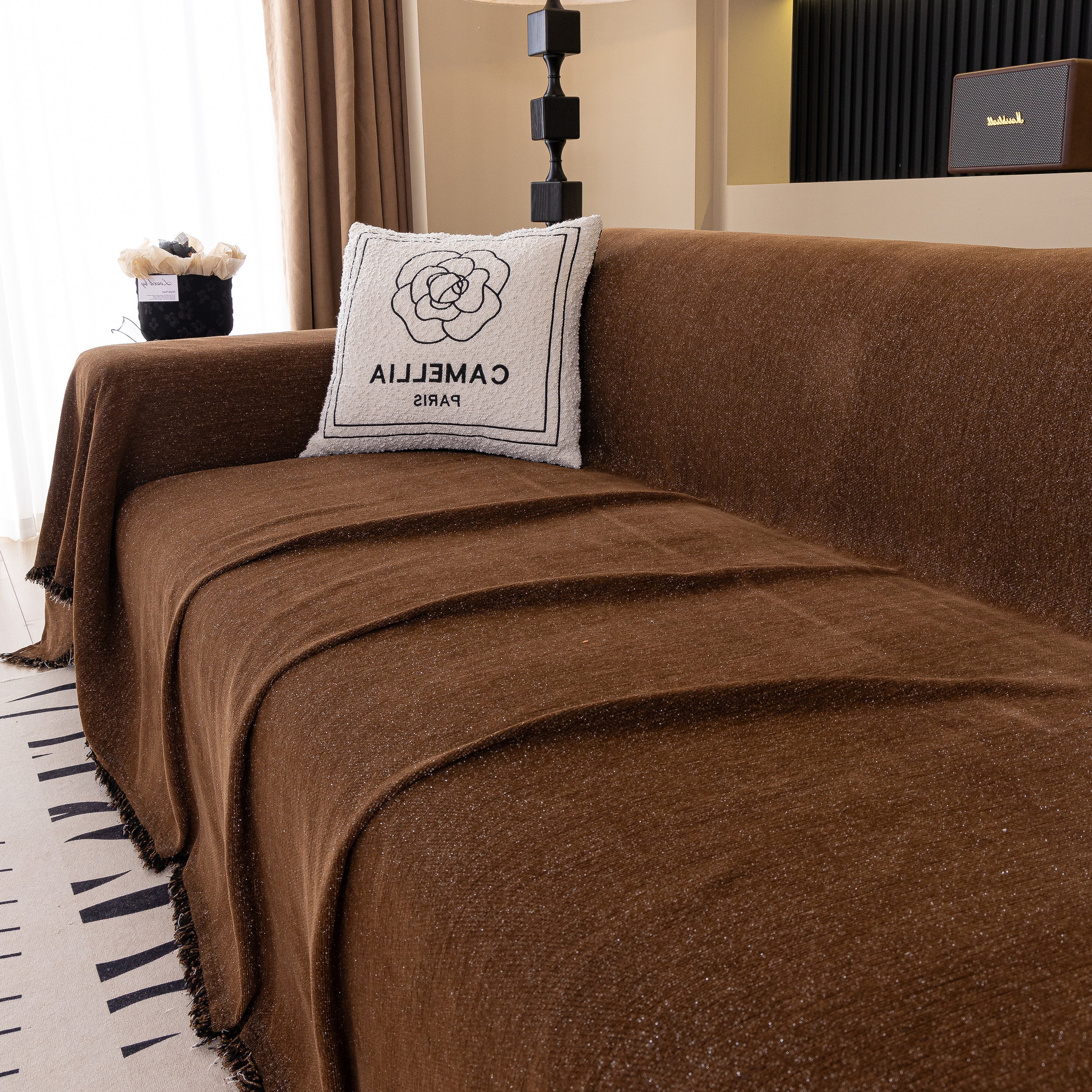 Solid Color Chenille Sofa Cover Blanket Furniture Covers for Sofas and Loveseats - Image 70