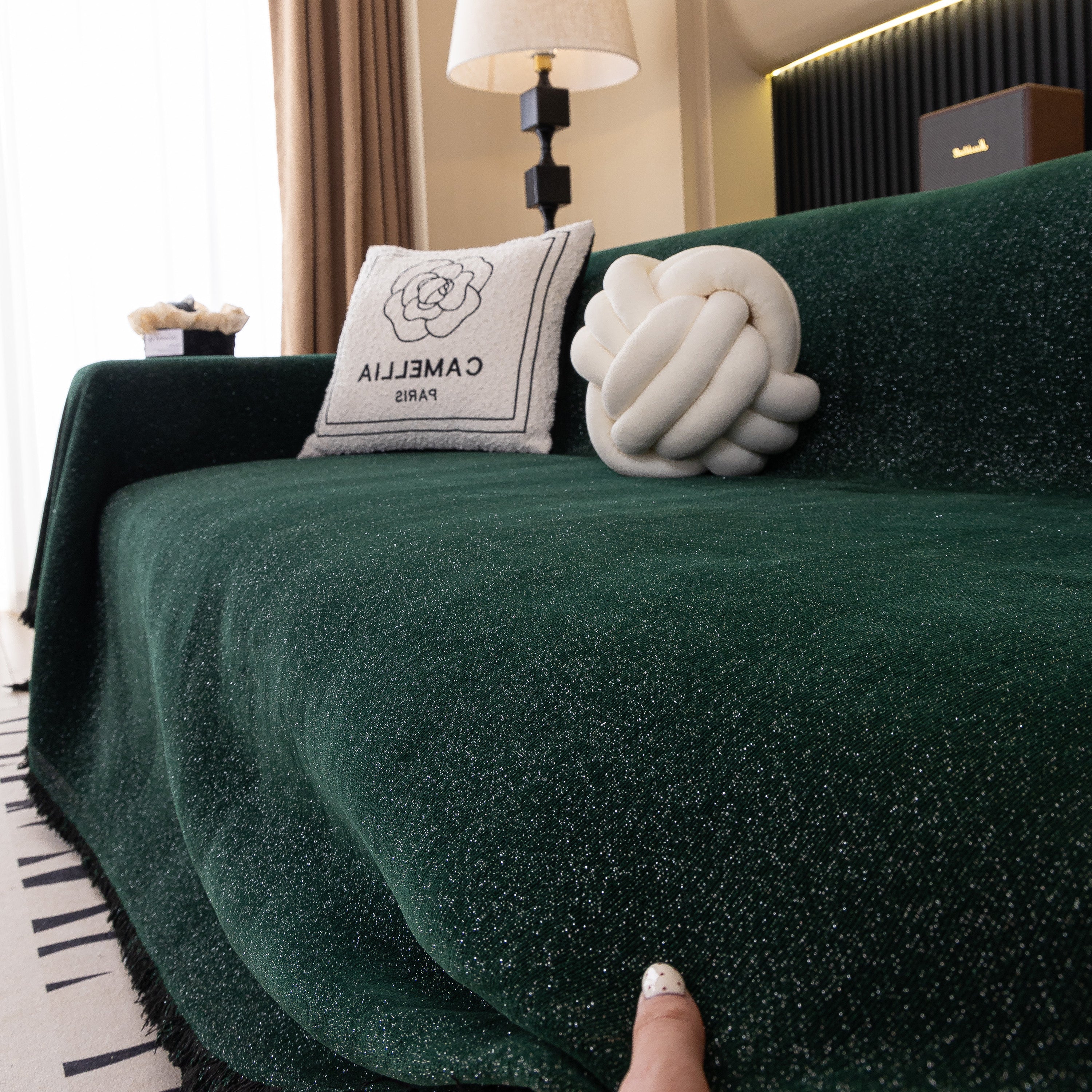 Solid Color Chenille Sofa Cover Blanket Furniture Covers for Sofas and Loveseats - Image 8