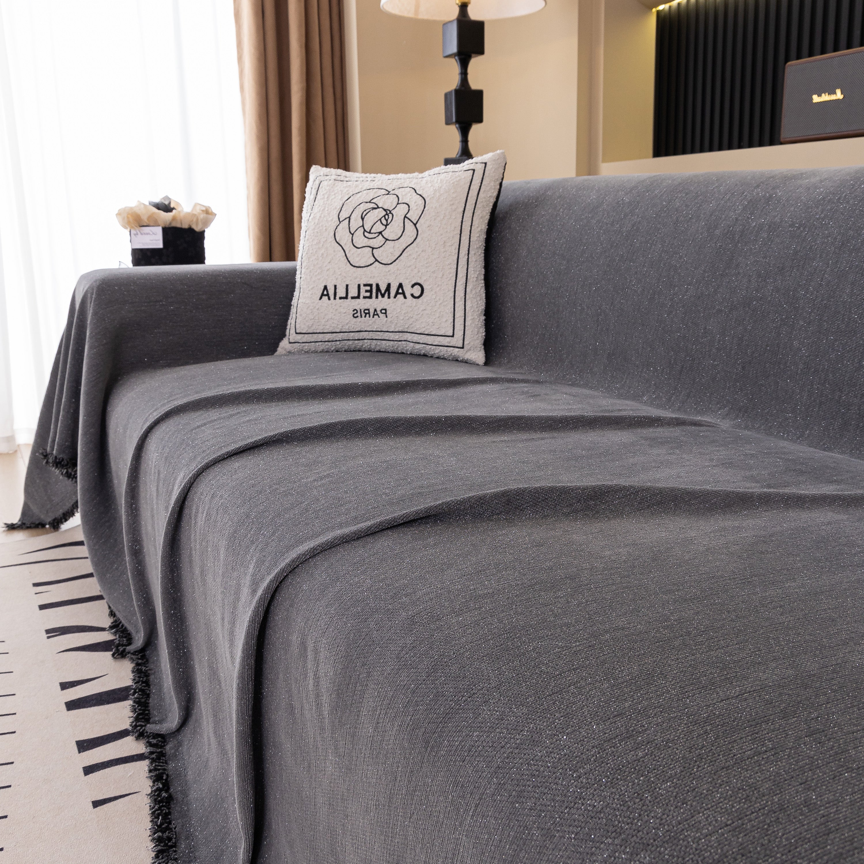 Solid Color Chenille Sofa Cover Blanket Furniture Covers for Sofas and Loveseats - Image 97
