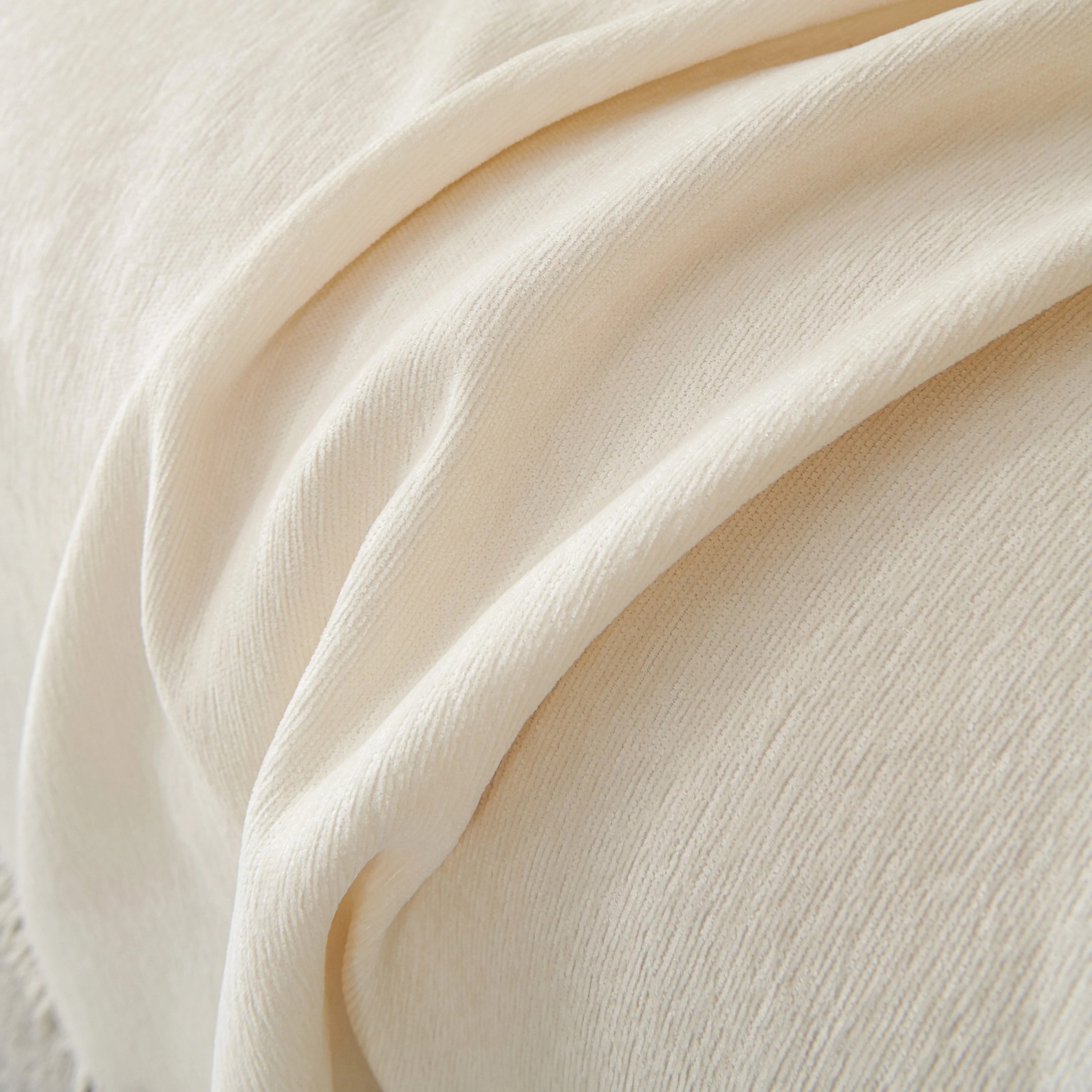 Solid Color Chenille Sofa Throw Blanket, Cozy & Easy Care Fringed Furniture Protector - Image 83
