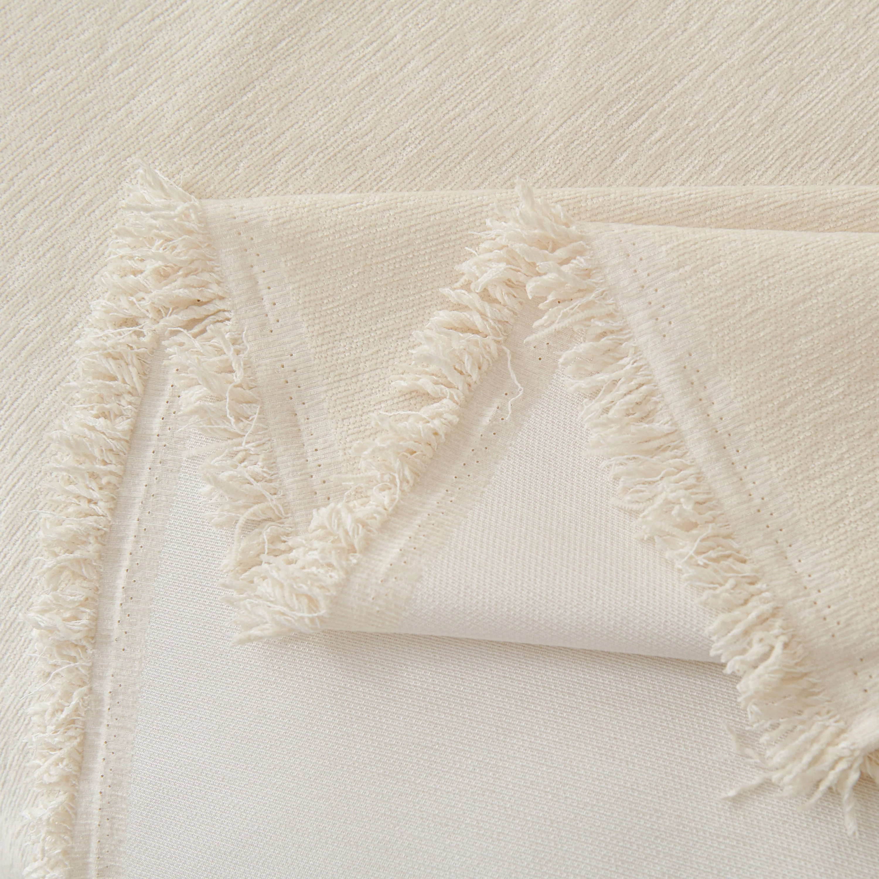 Solid Color Chenille Sofa Throw Blanket, Cozy & Easy Care Fringed Furniture Protector - Image 85