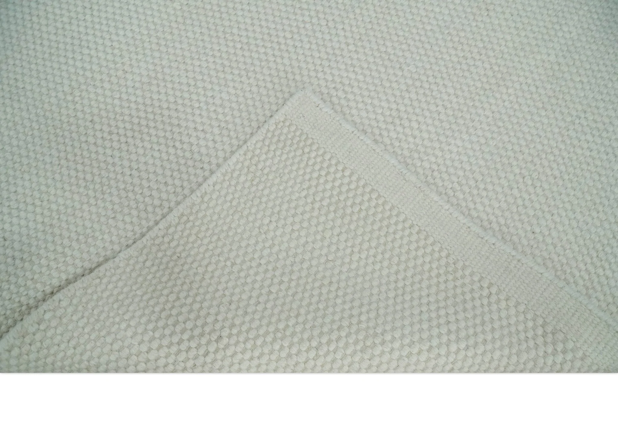 Solid Ivory White Hand made Dari Multi size 5x8, 5x7 and 8x11 Area Rug, Layering, Kids Rug | SOL7 - Image 8