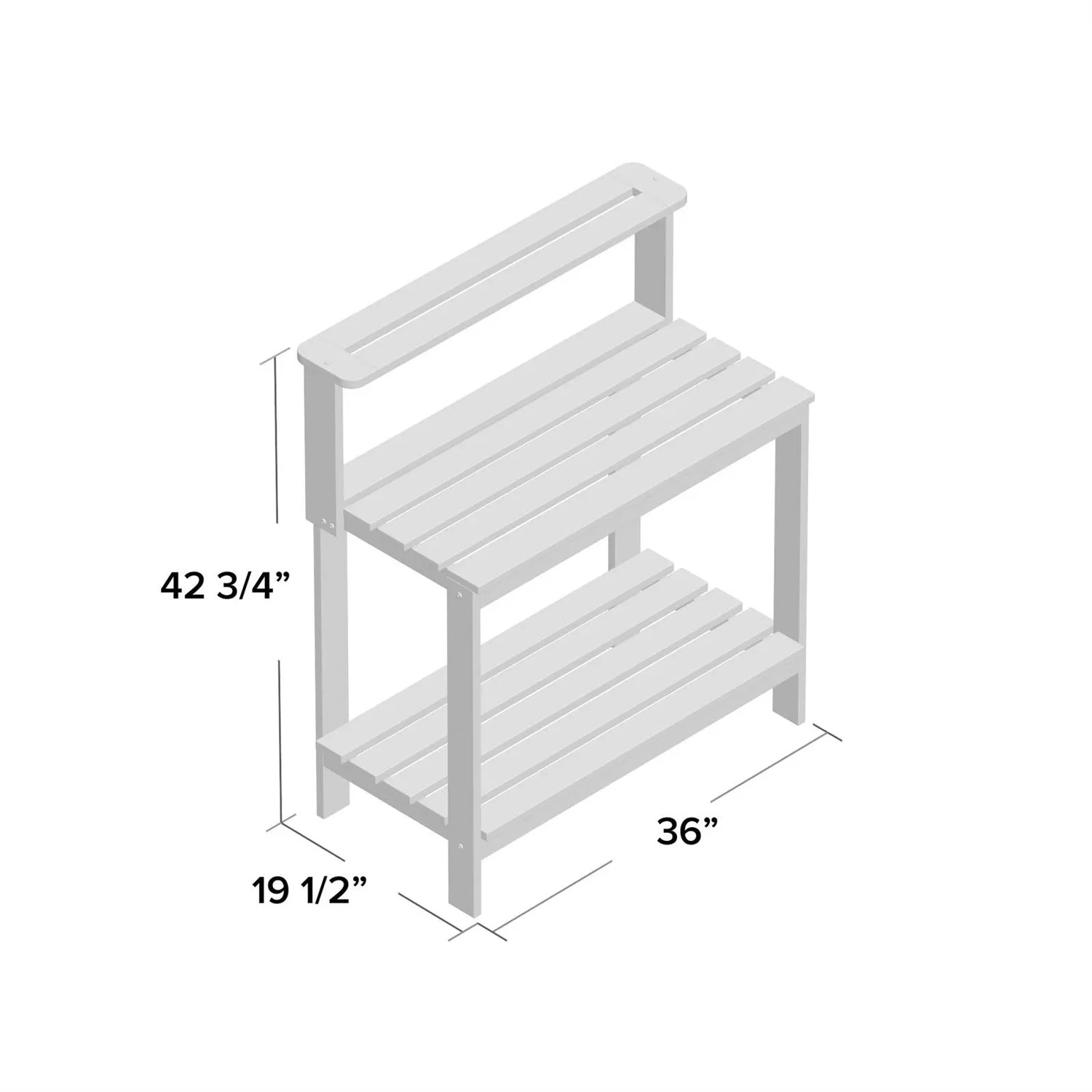 Solid Meranti Wood Outdoor Garden Potting Bench Table with Bottom Shelf - Image 5