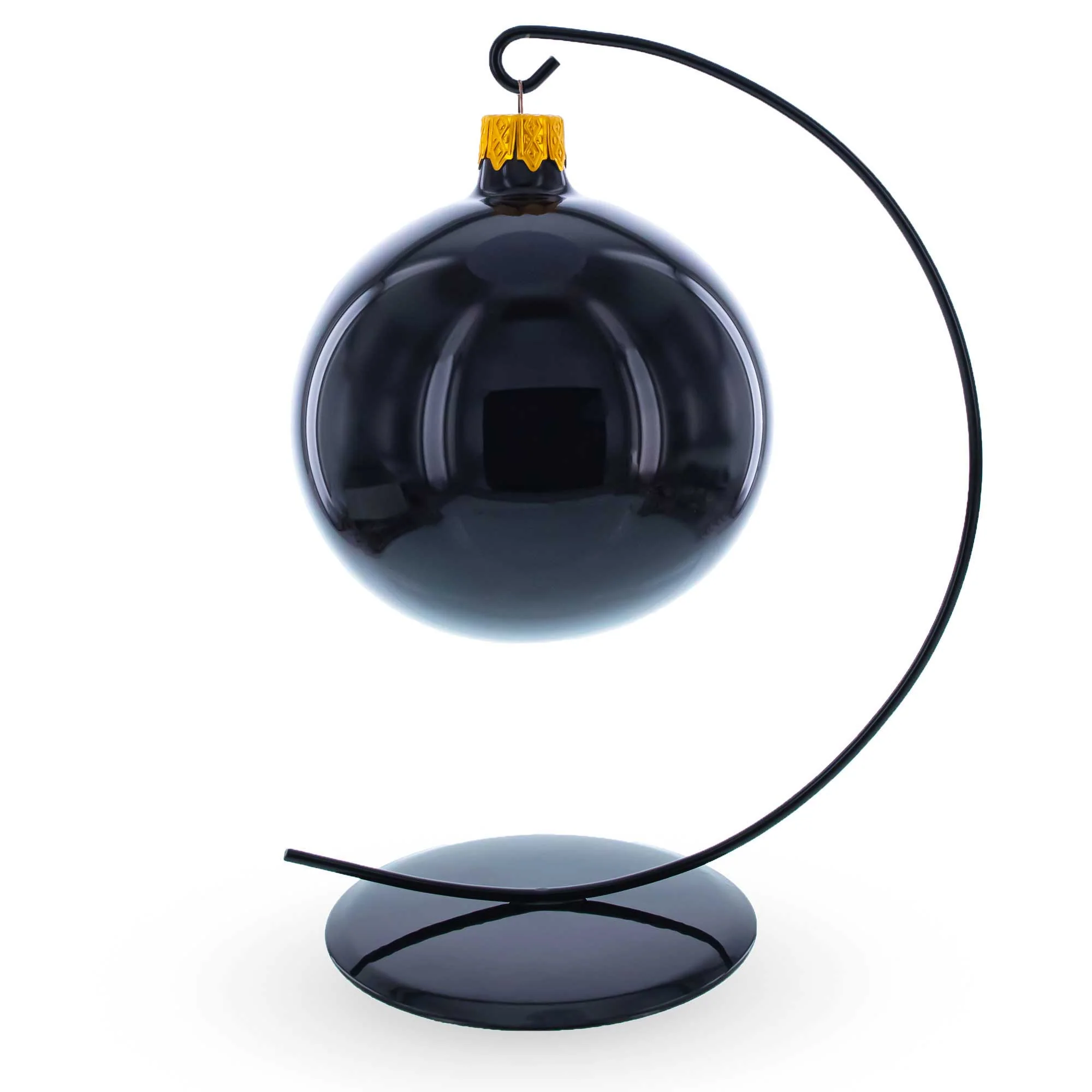 Solid Round Base Black Painted Metal Ornament Display Stand 7.8 Inches (Poland) - Image 2