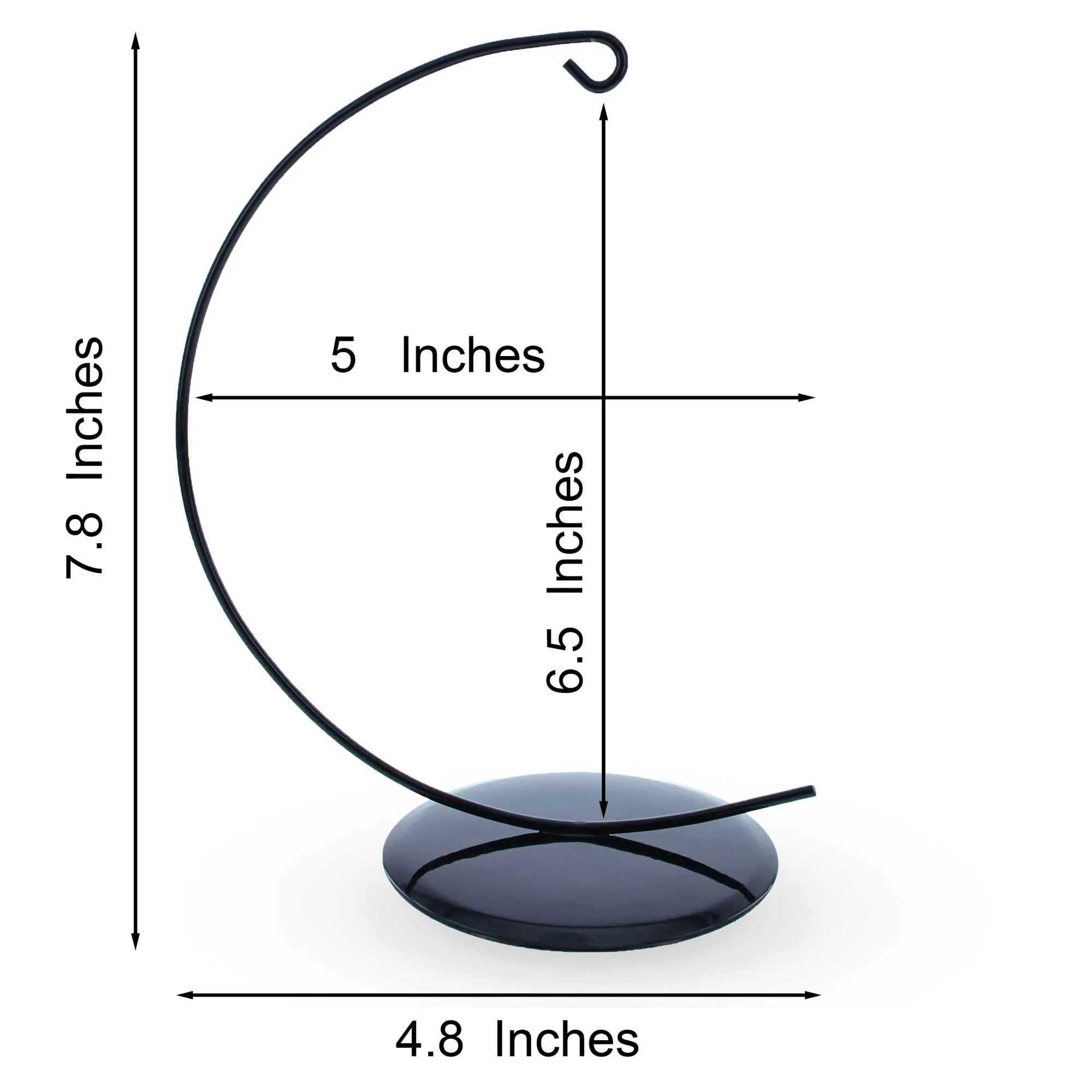 Solid Round Base Black Painted Metal Ornament Display Stand 7.8 Inches (Poland) - Image 3
