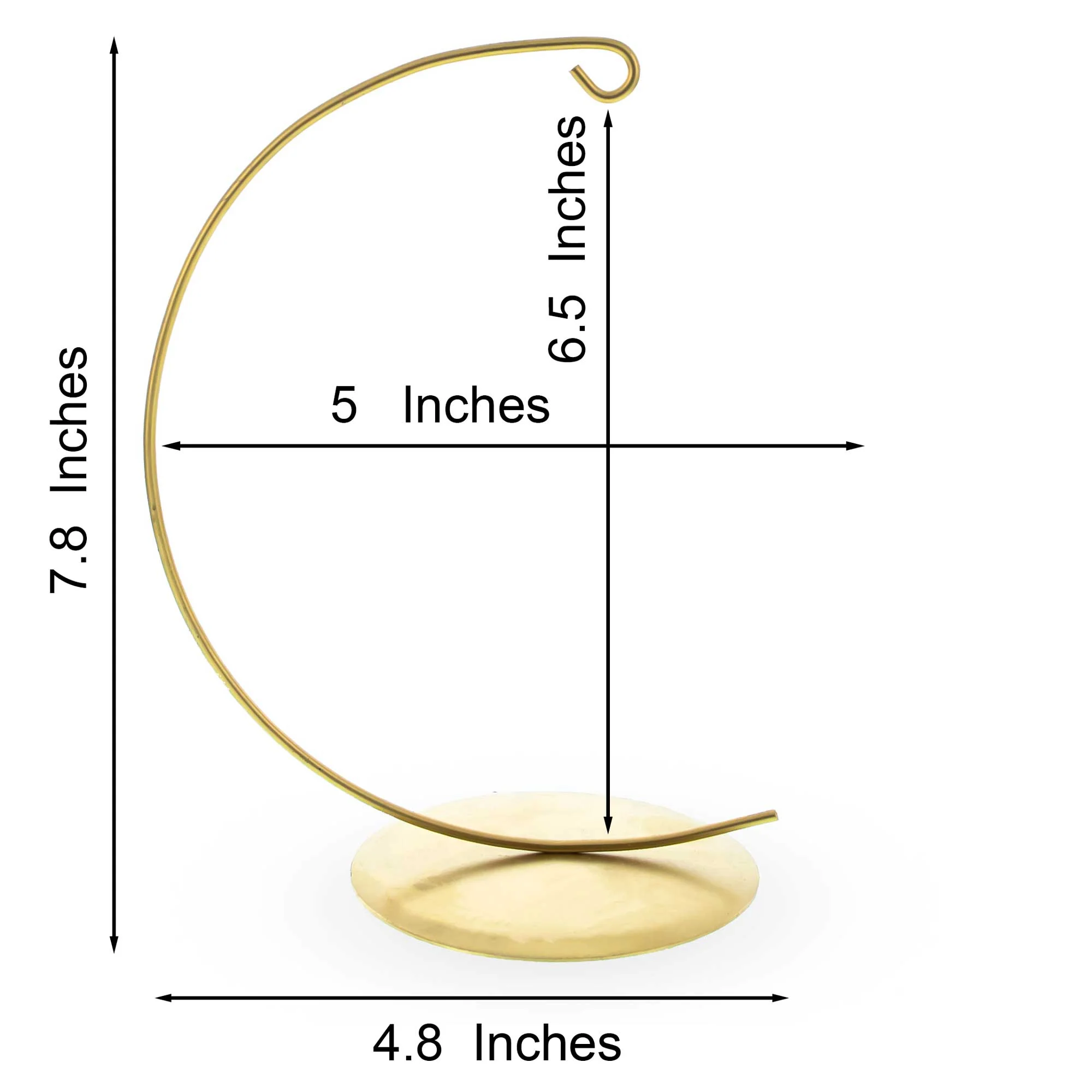 Solid Round Base Gold Metal Ornament Display Stand 7.8 Inches (Poland) - Image 3