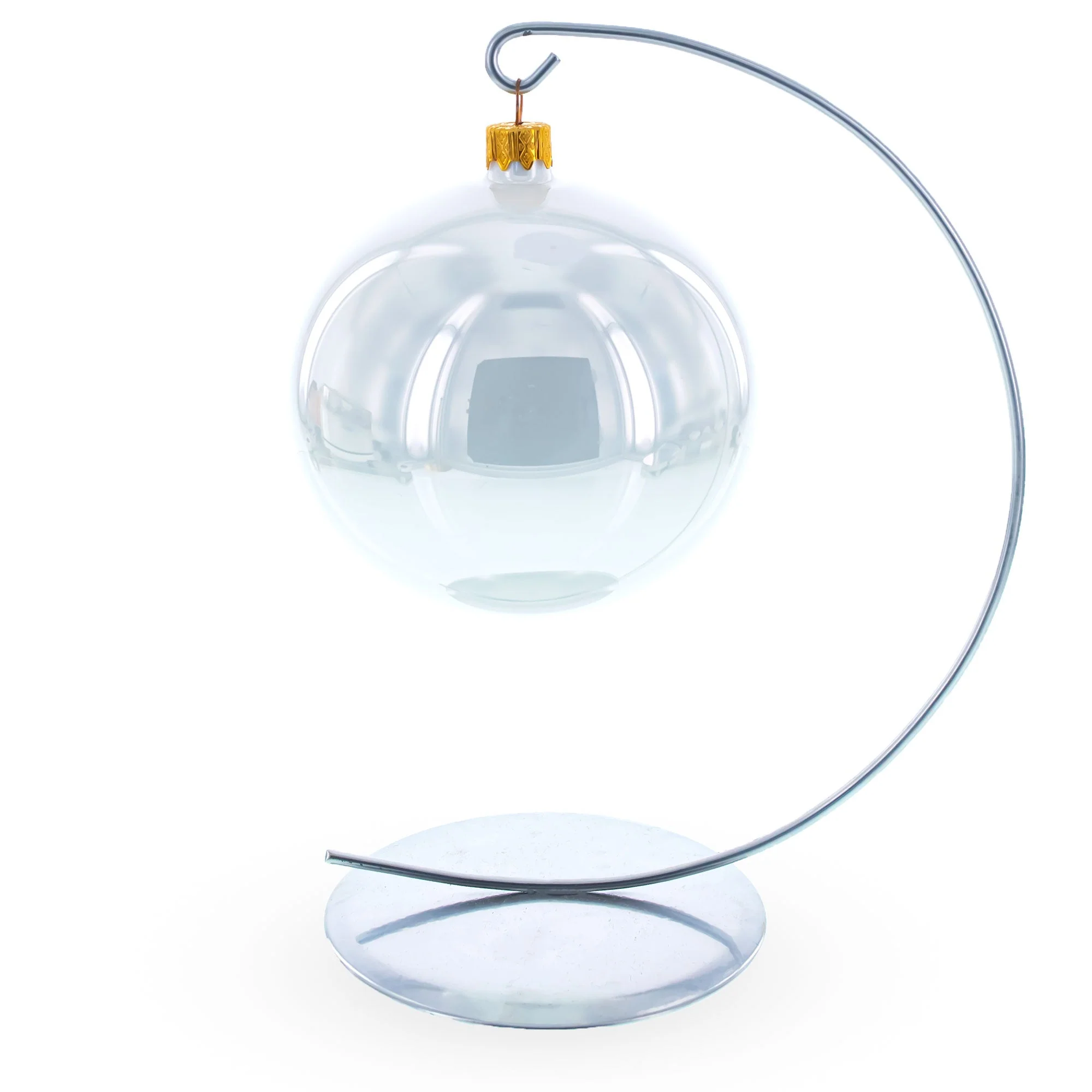 Solid Round Base Silver Metal Ornament Display Stand 7.8 Inches (Poland) - Image 2