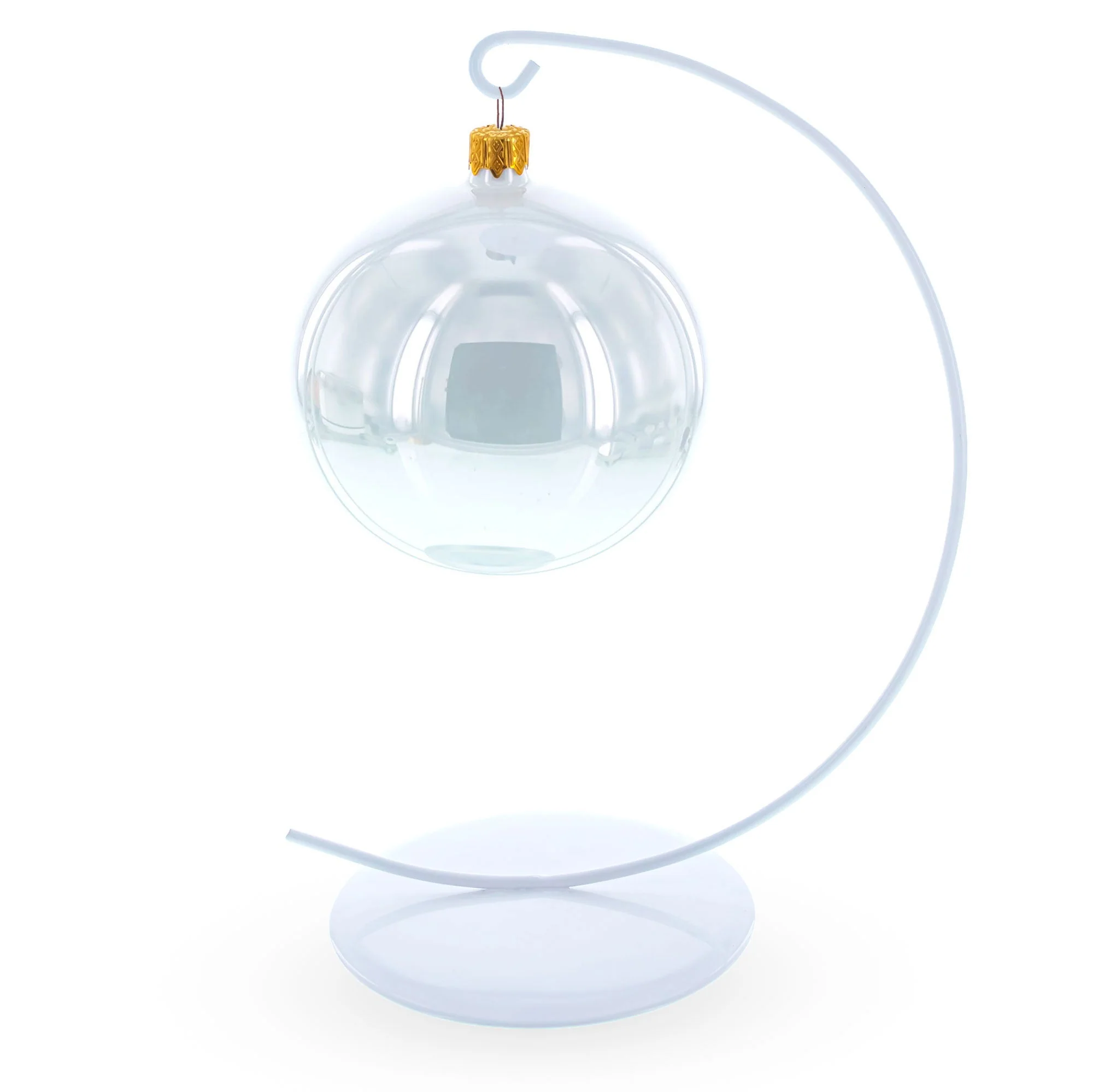 Solid Round Base White Painted Metal Ornament Display Stand 7.8 Inches (Poland) - Image 2
