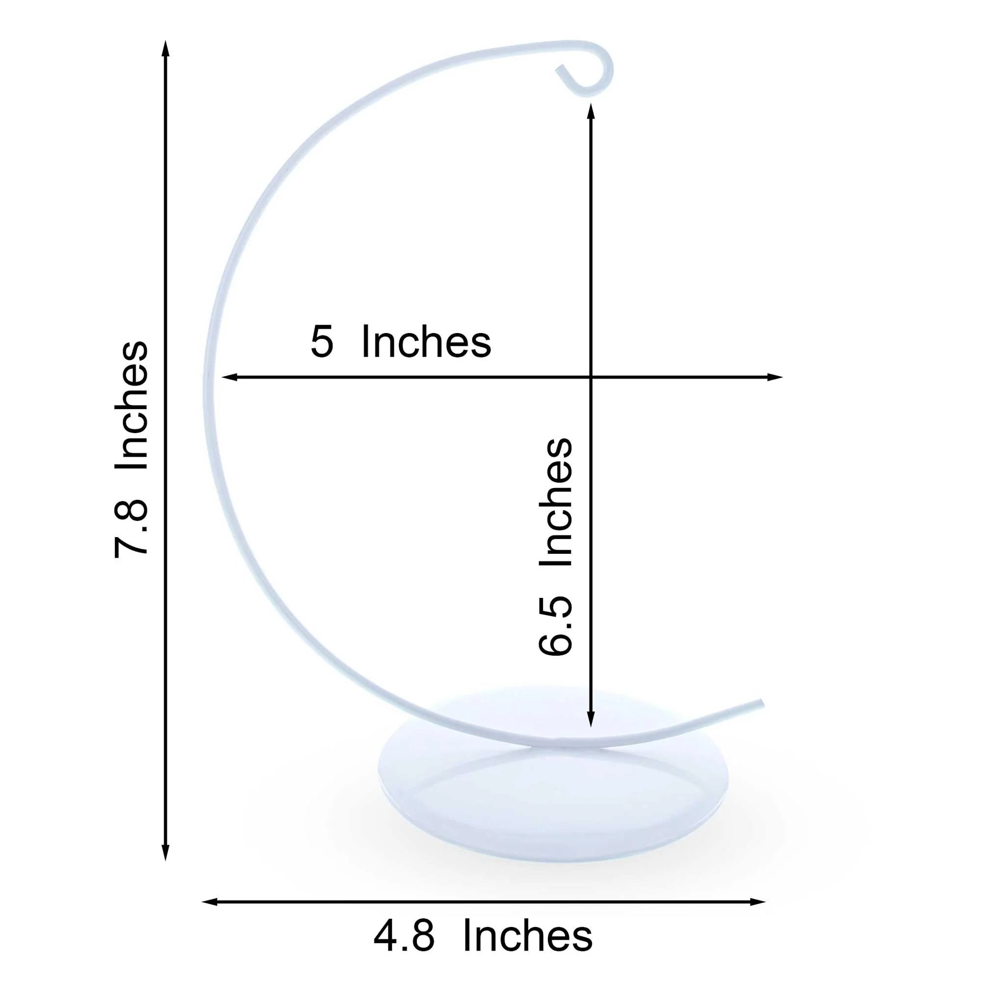 Solid Round Base White Painted Metal Ornament Display Stand 7.8 Inches (Poland) - Image 3