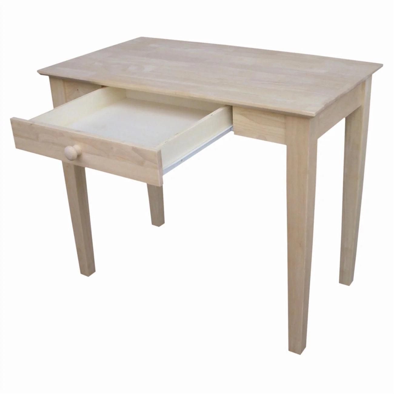Solid Unfinished Wood Laptop Desk Writing Table with Drawer - Image 2