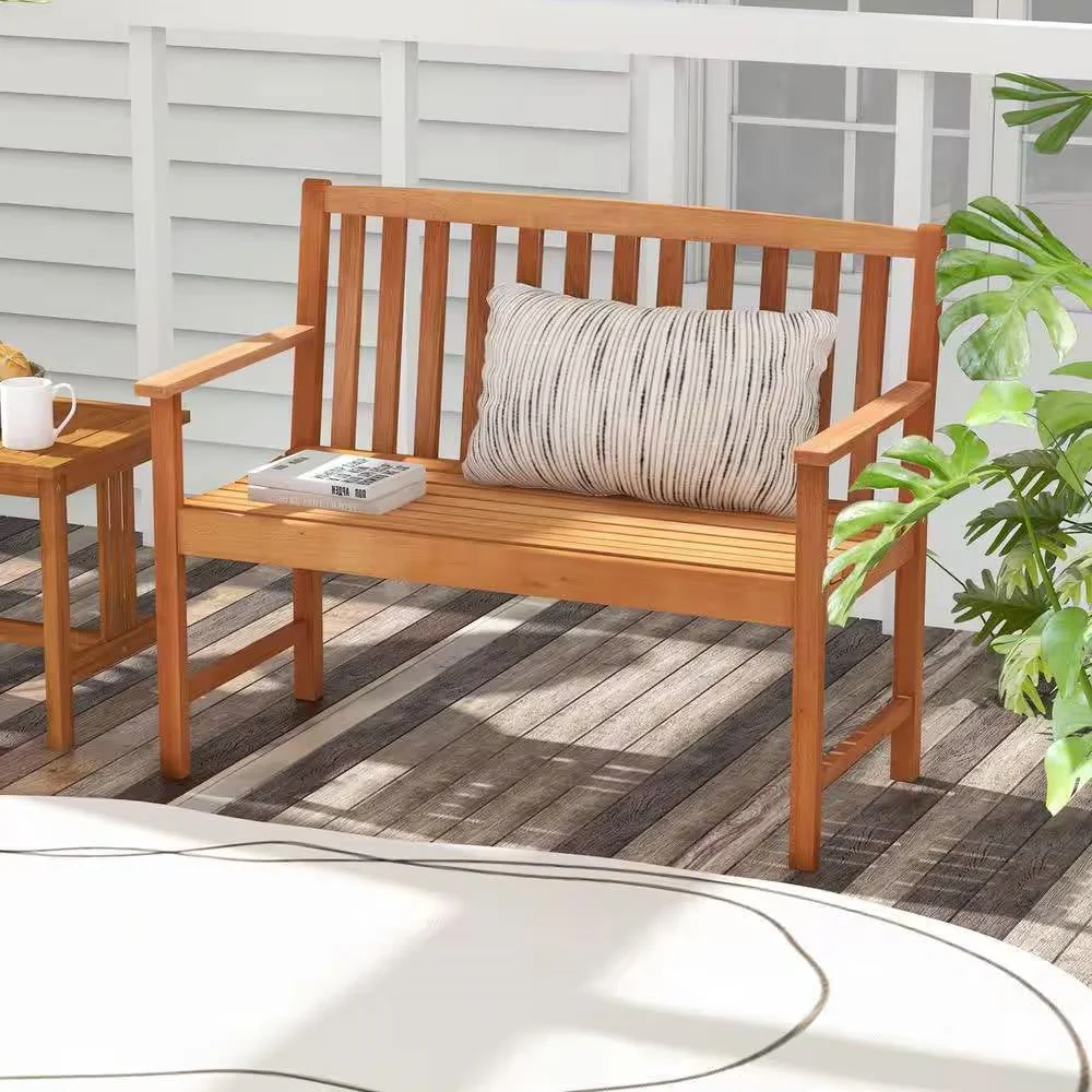 Solid Wood 4-Ft. Outdoor Patio Garden Bench - 800 lbs. Weight Capacity - Image 3