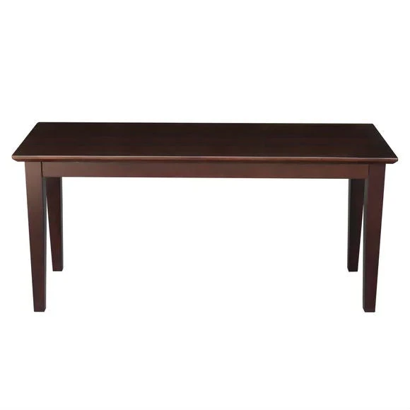 Solid Wood Entryway Accent Bench in Java Brown Finish - Image 2